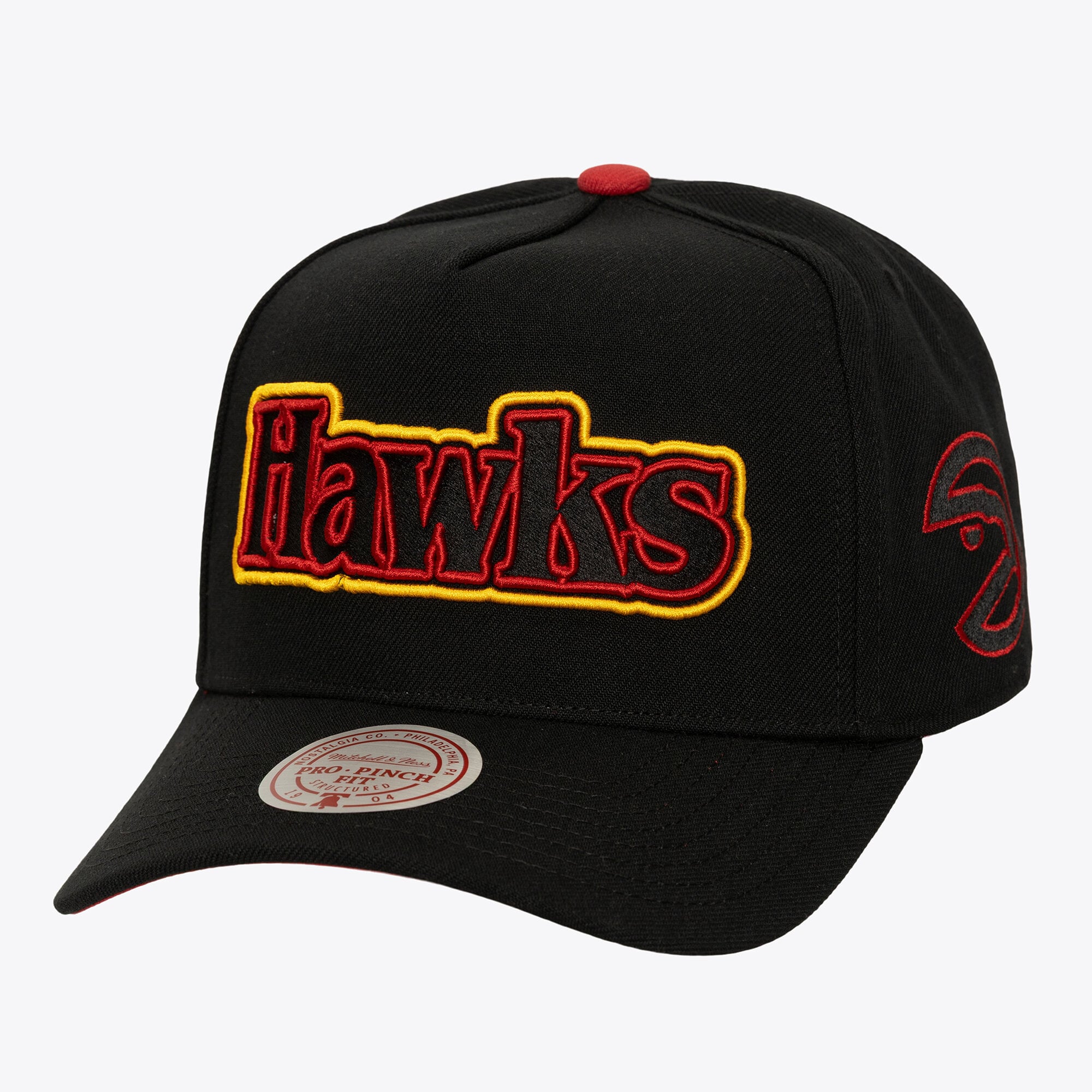 Men's Atlanta Hawks Mitchell & Ness Black Hardwood Classics Class Act Pro-Pinch Adjustable Hat