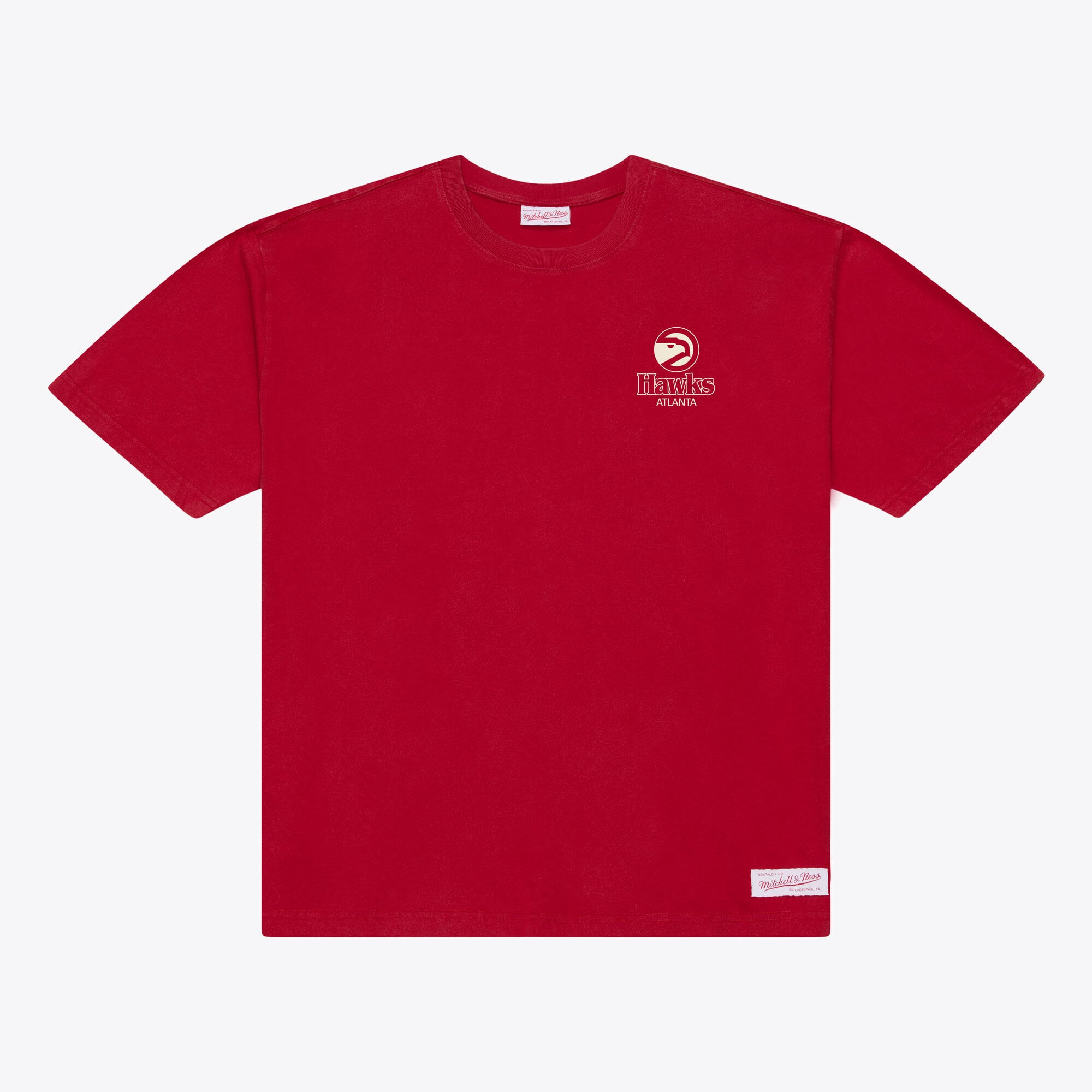 T-shirt Mitchell & Ness rouge Atlanta Hawks Core Essentials pour homme