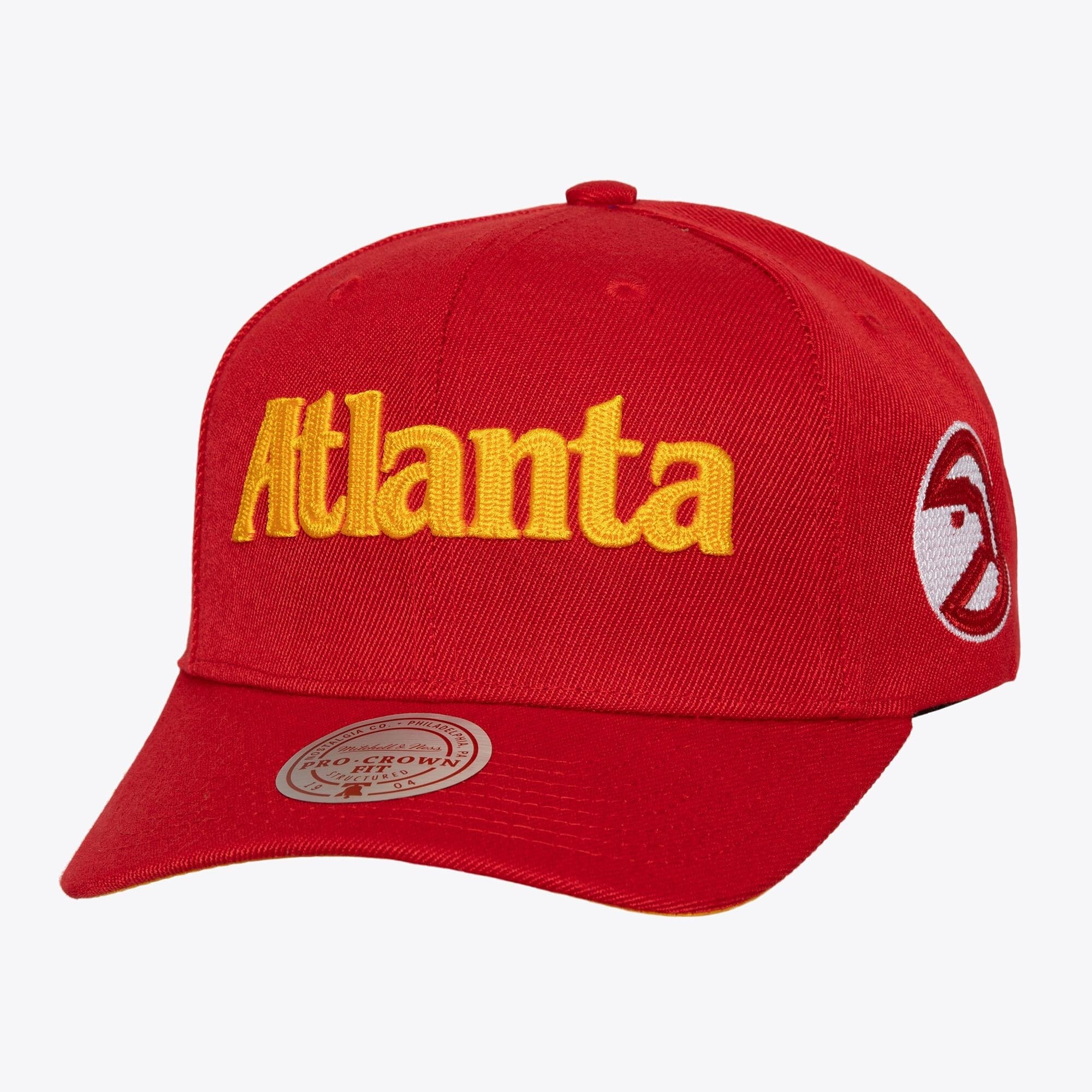 Men's Mitchell & Ness Red Atlanta Hawks Hardwood Classics Chain Gang Pro Crown Snapback Hat