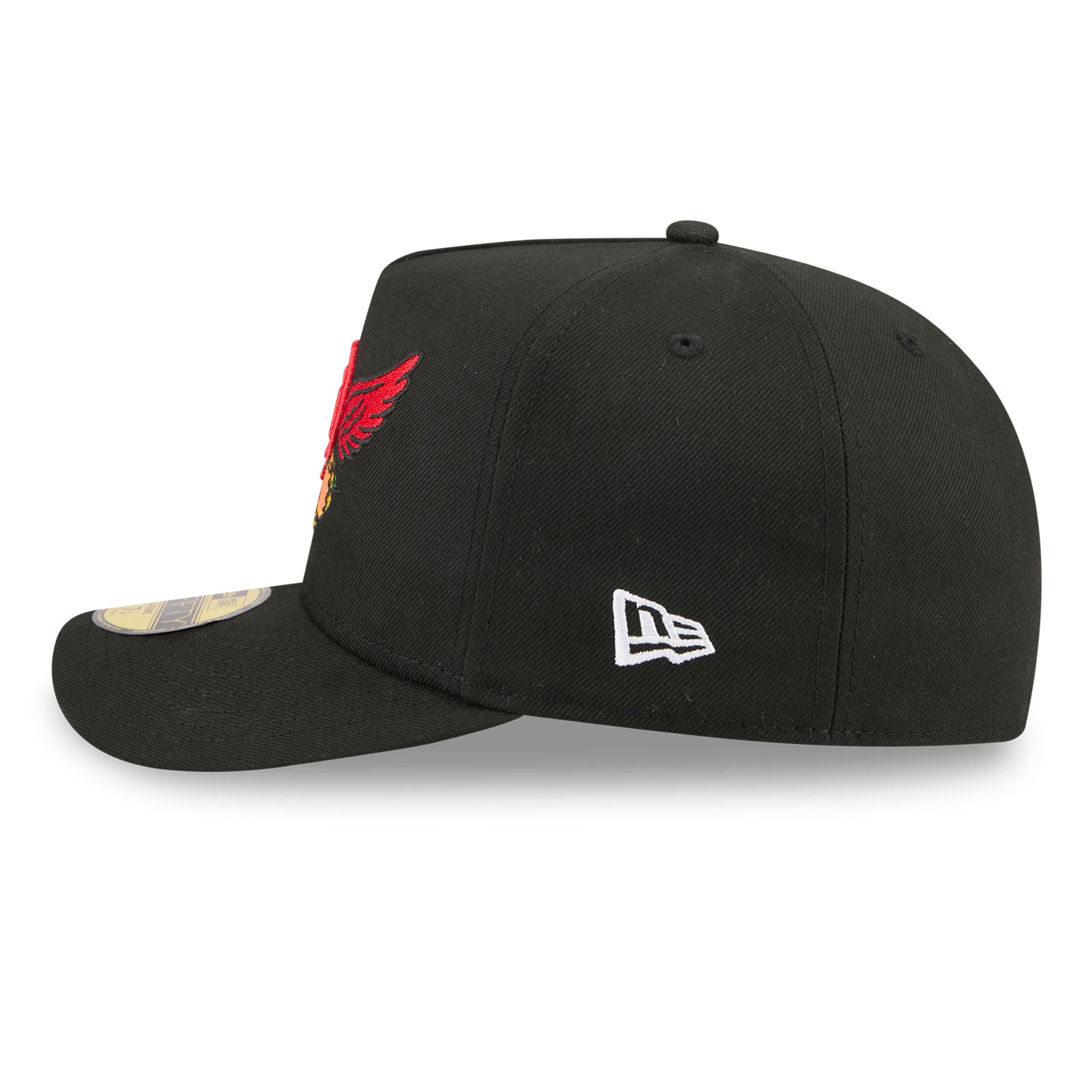 Casquette ajustée New Era 59FIFTY noire pour homme, logo cartoon Atlanta Hawks Injection.
