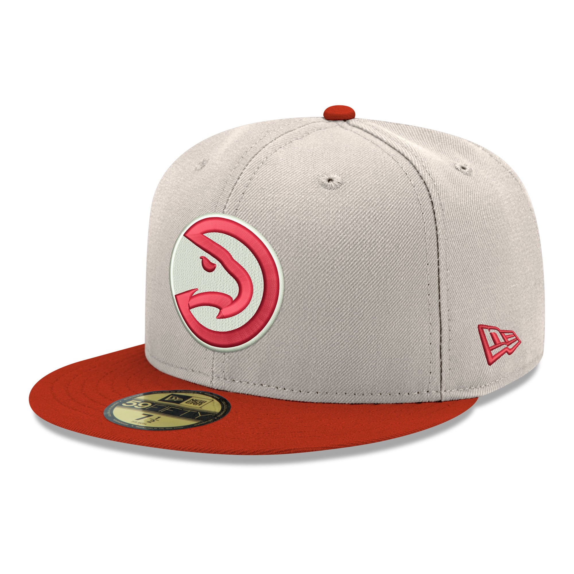 Men's New Era Gray/Red Atlanta Hawks Chrome 59FIFTY Fitted Hat