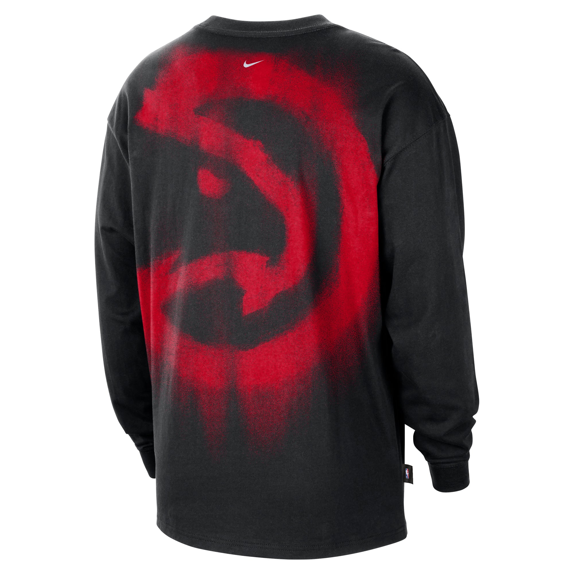 T-shirt à manches longues Nike Atlanta Hawks 2026 Standard Issue pour homme, noir, performance d'avant-match