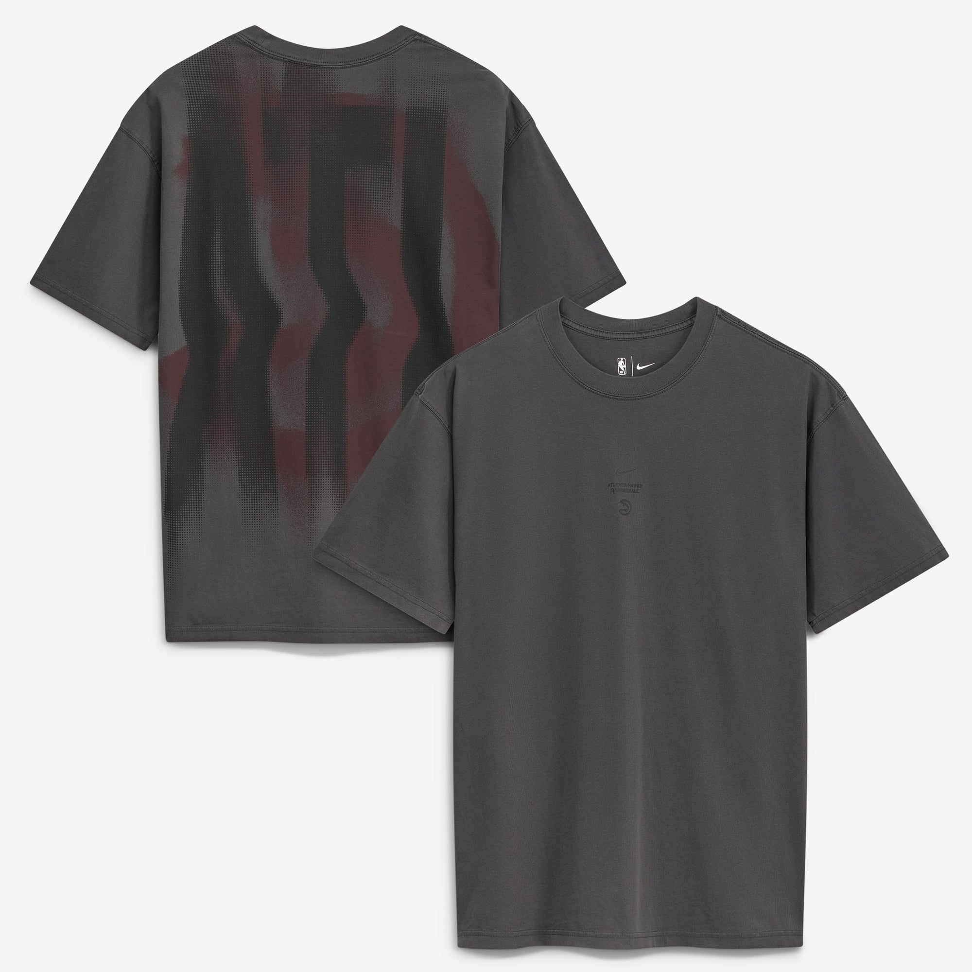 T-shirt Nike Max 90 d'avant-match, couleur anthracite, Atlanta Hawks 2026, édition standard, pour homme