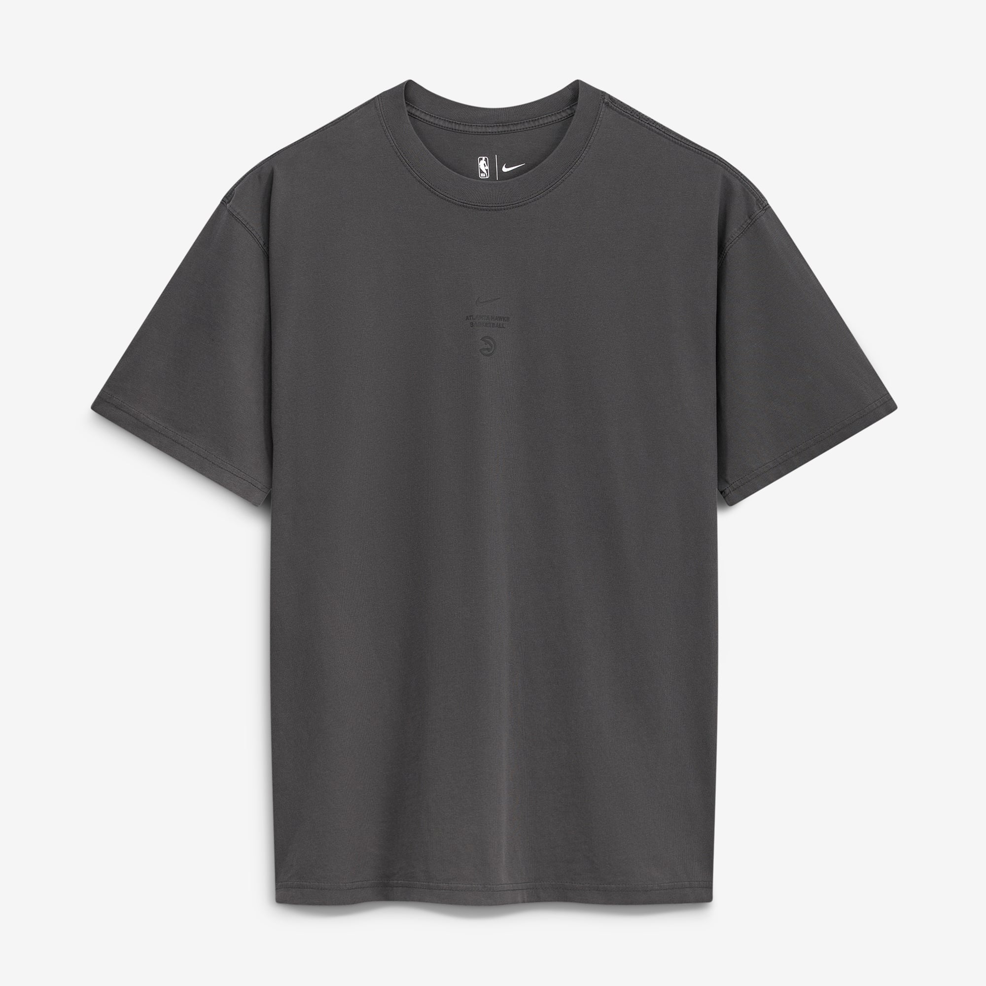 T-shirt Nike Max 90 d'avant-match, couleur anthracite, Atlanta Hawks 2026, édition standard, pour homme