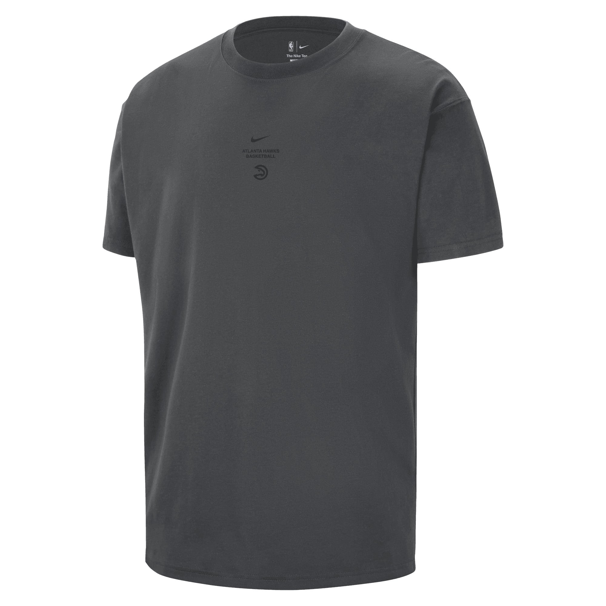 T-shirt Nike Max 90 d'avant-match, couleur anthracite, Atlanta Hawks 2026, édition standard, pour homme