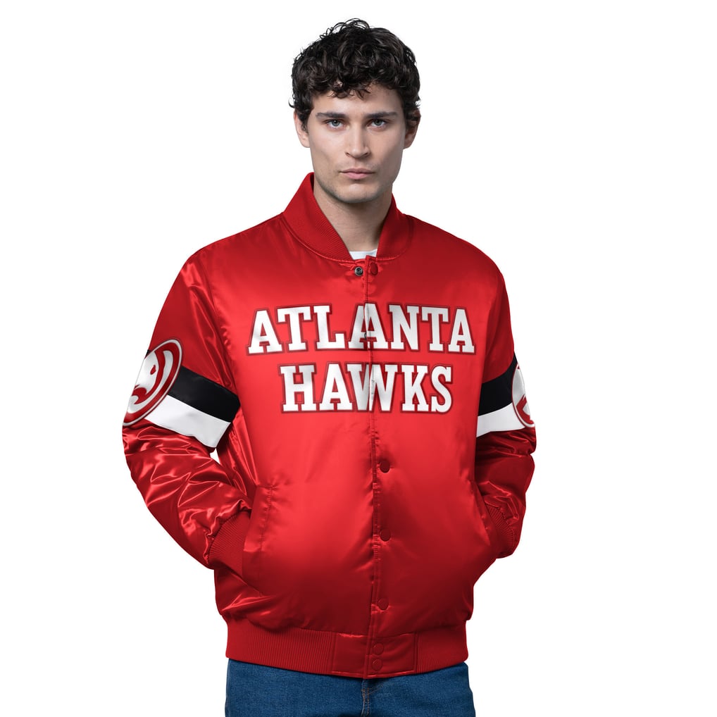 Veste en satin triple option pour titulaire des Atlanta Hawks - Rouge