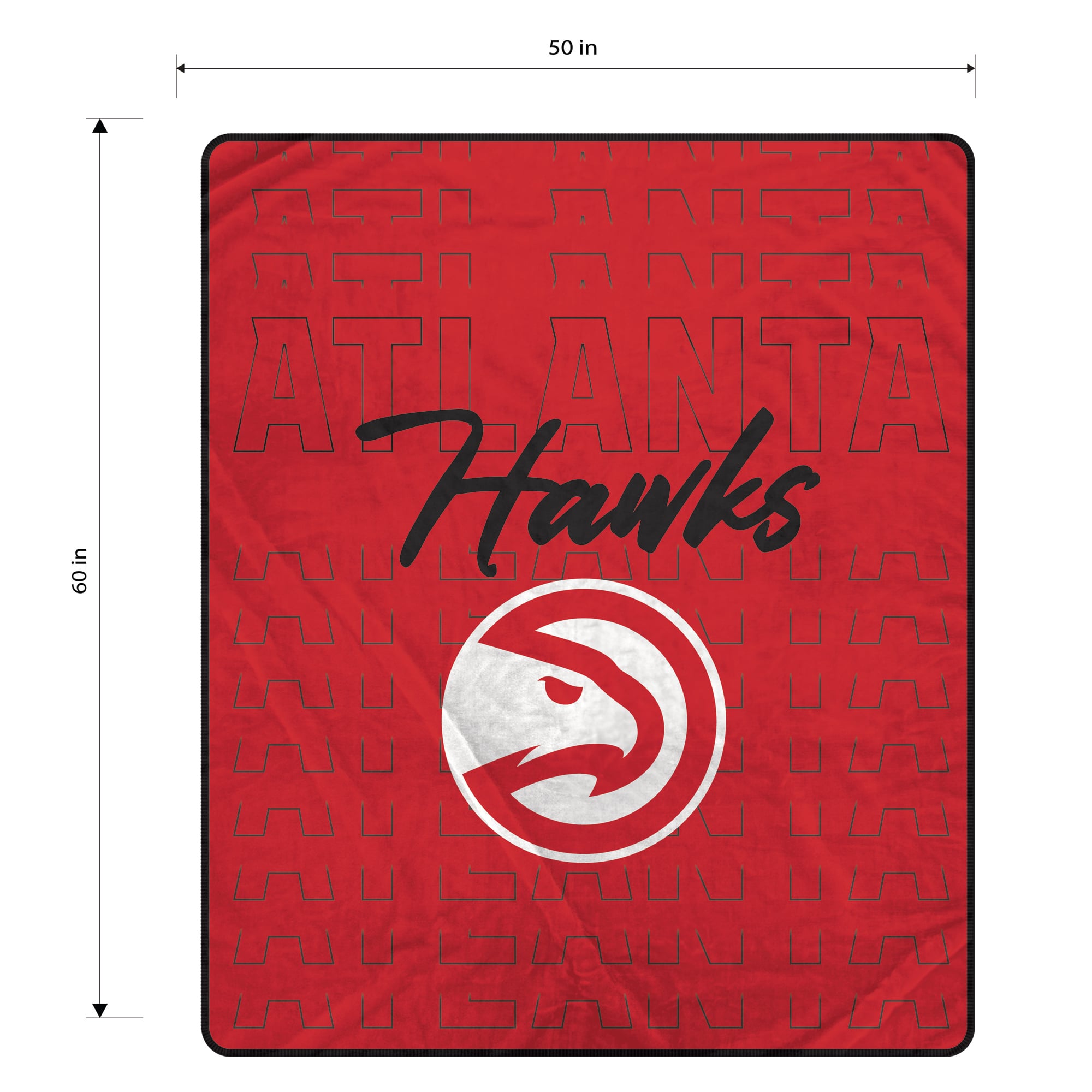 Couverture ultra douce Pegasus Atlanta Hawks Echo Script Fade 50" x 60"