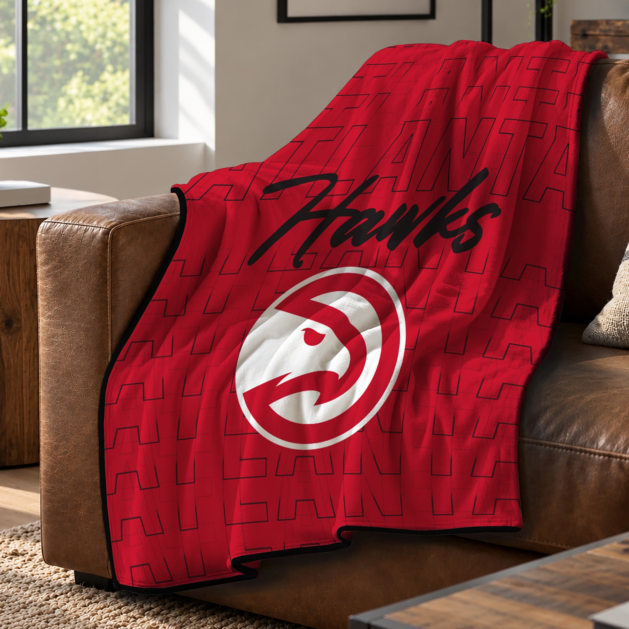 Couverture ultra douce Pegasus Atlanta Hawks Echo Script Fade 50" x 60"