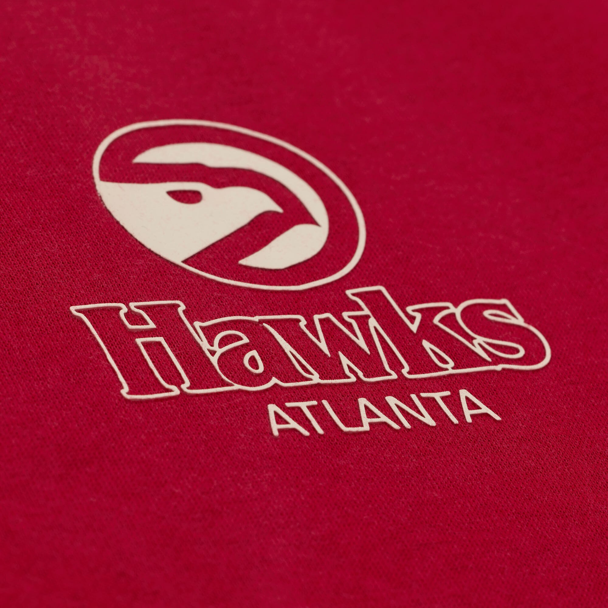 Women's Mitchell & Ness  Red Atlanta Hawks Core Essentials Micro Logo Fleece Sweatshirt