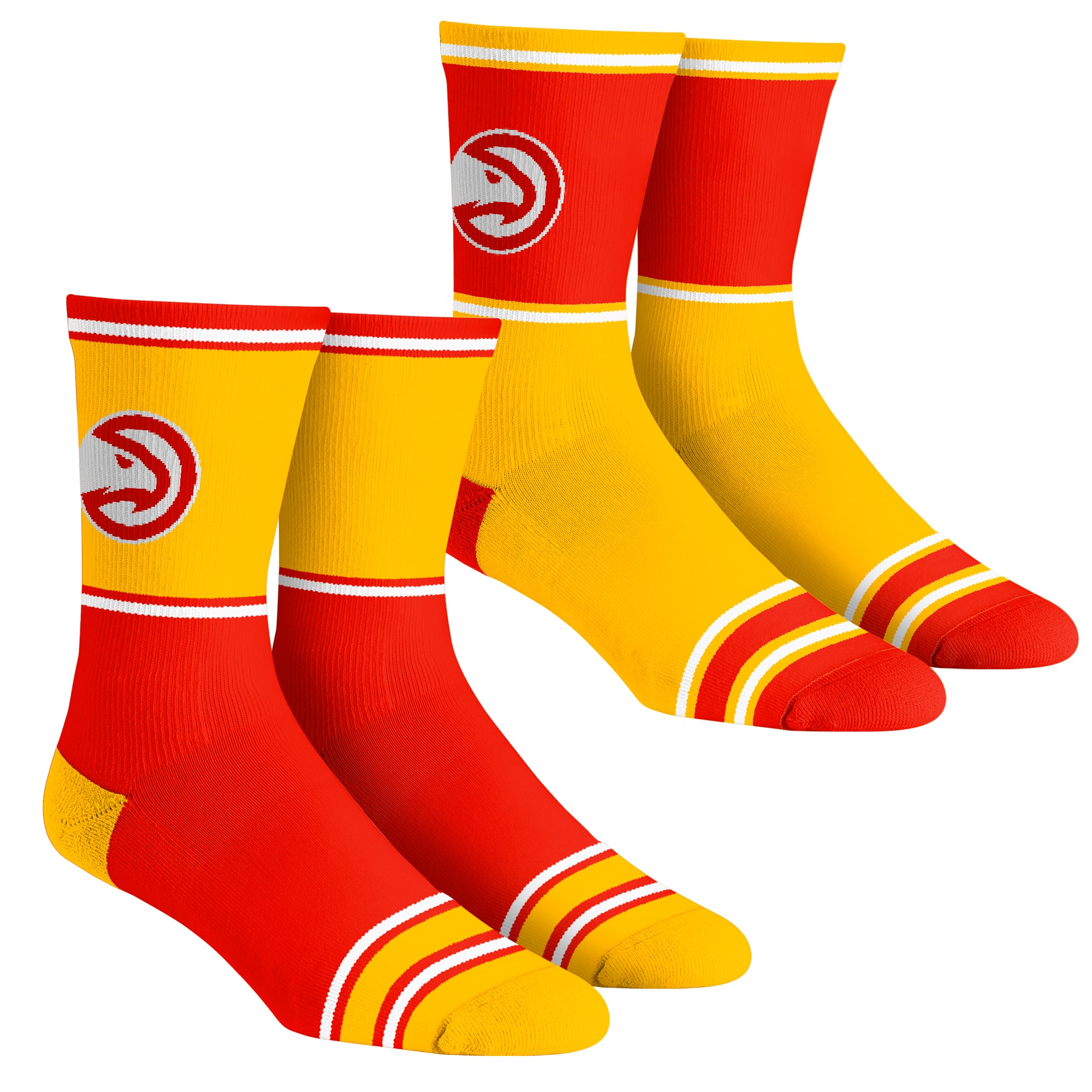 Ensemble de 2 paires de chaussettes montantes color block pour jeunes, style Atlanta Hawks.