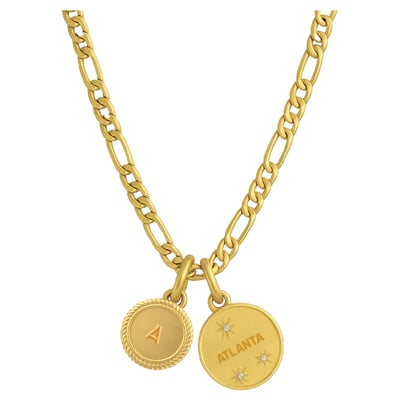 Atlanta United FC LUV AJ Women's Double Coin Logo Necklace - Gold