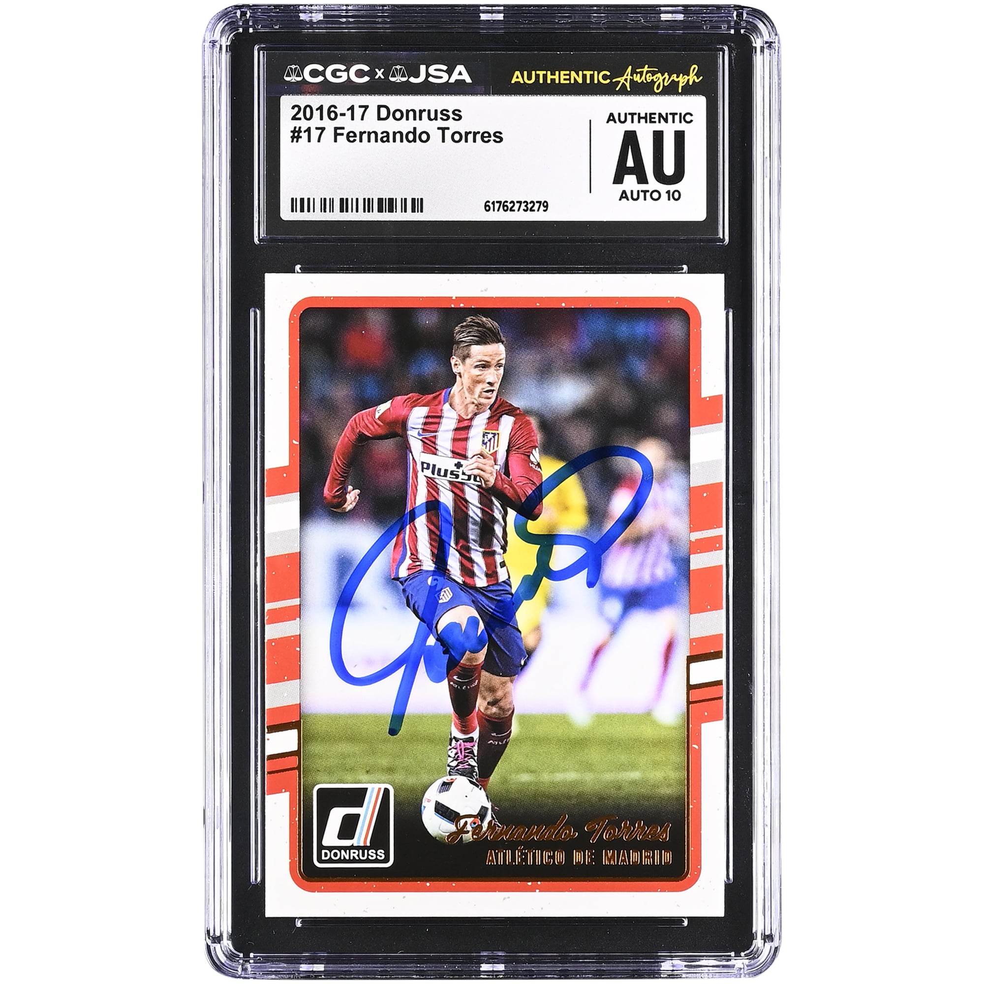 Fernando Torres Atletico de Madrid Autographed 2016-17 Panini Donruss #17 CGC Authenticated Auto 10 Card