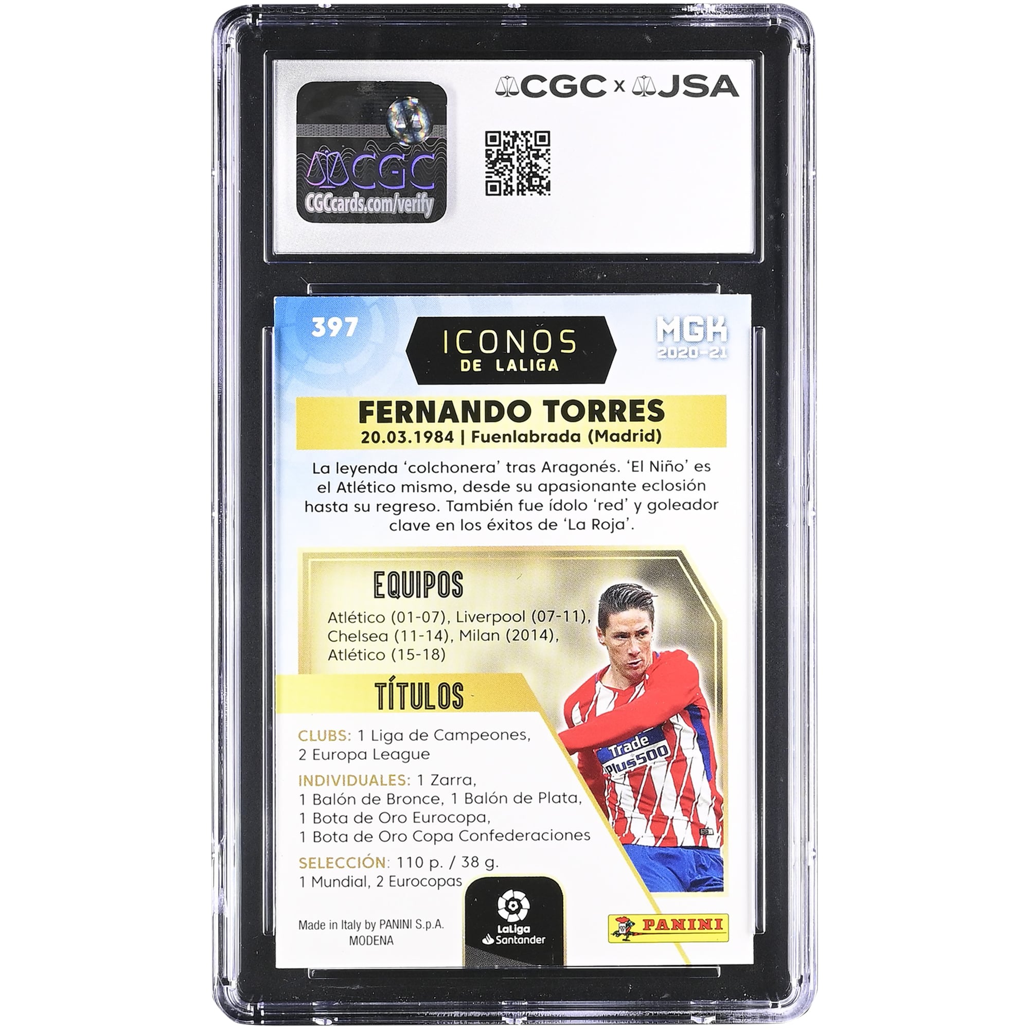 Fernando Torres Atletico de Madrid Autographed 2020-21 Panini Megacracks #397 CGC Authenticated Auto 10 Card