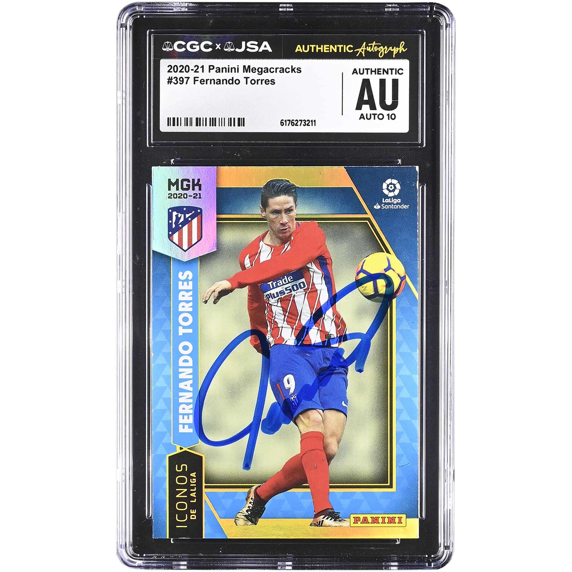 Fernando Torres Atletico de Madrid Autographed 2020-21 Panini Megacracks #397 CGC Authenticated Auto 10 Card