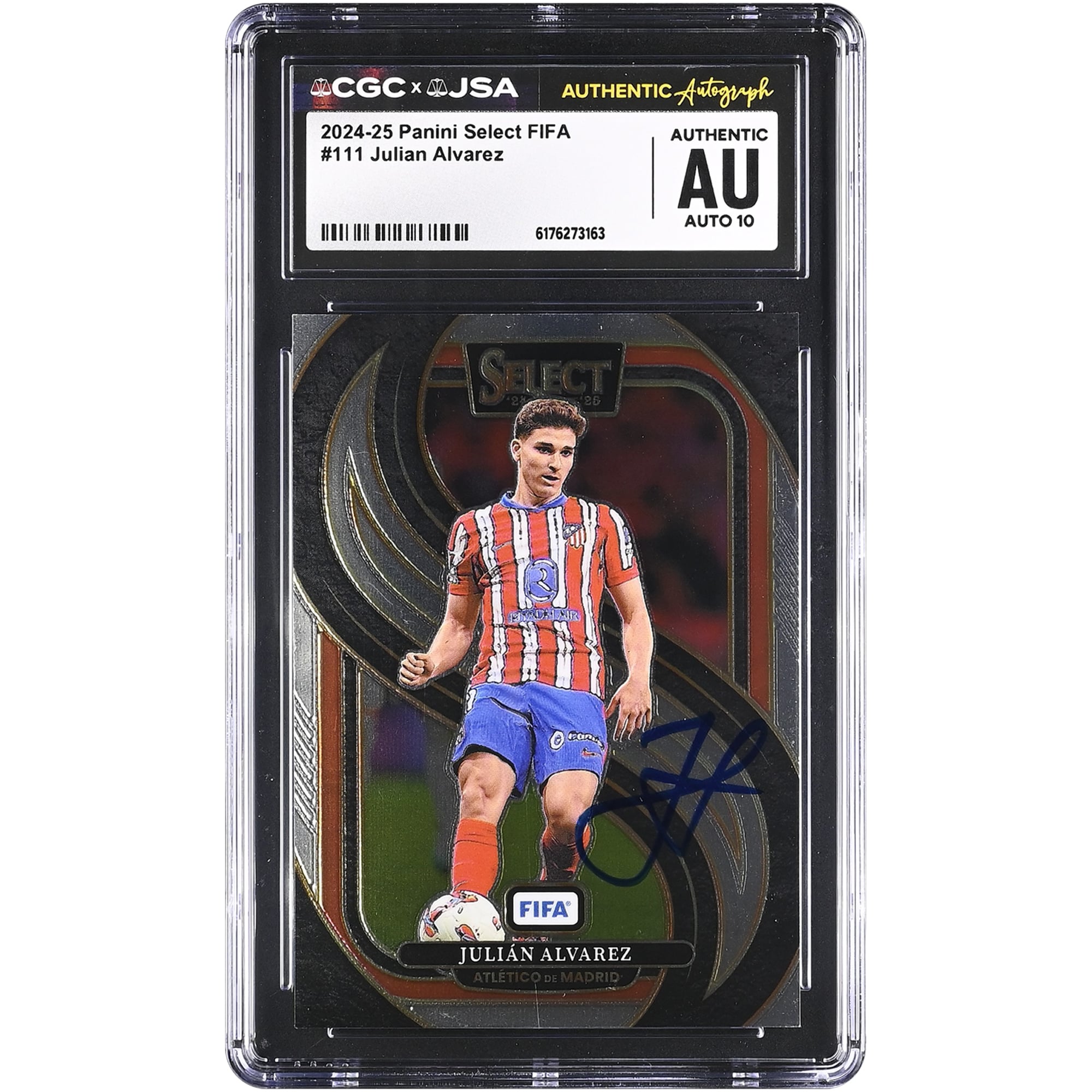 Julián Alvarez Atletico de Madrid Autographed 2024-25 Panini Select FIFA #111 CGC Authenticated Auto 10 Card