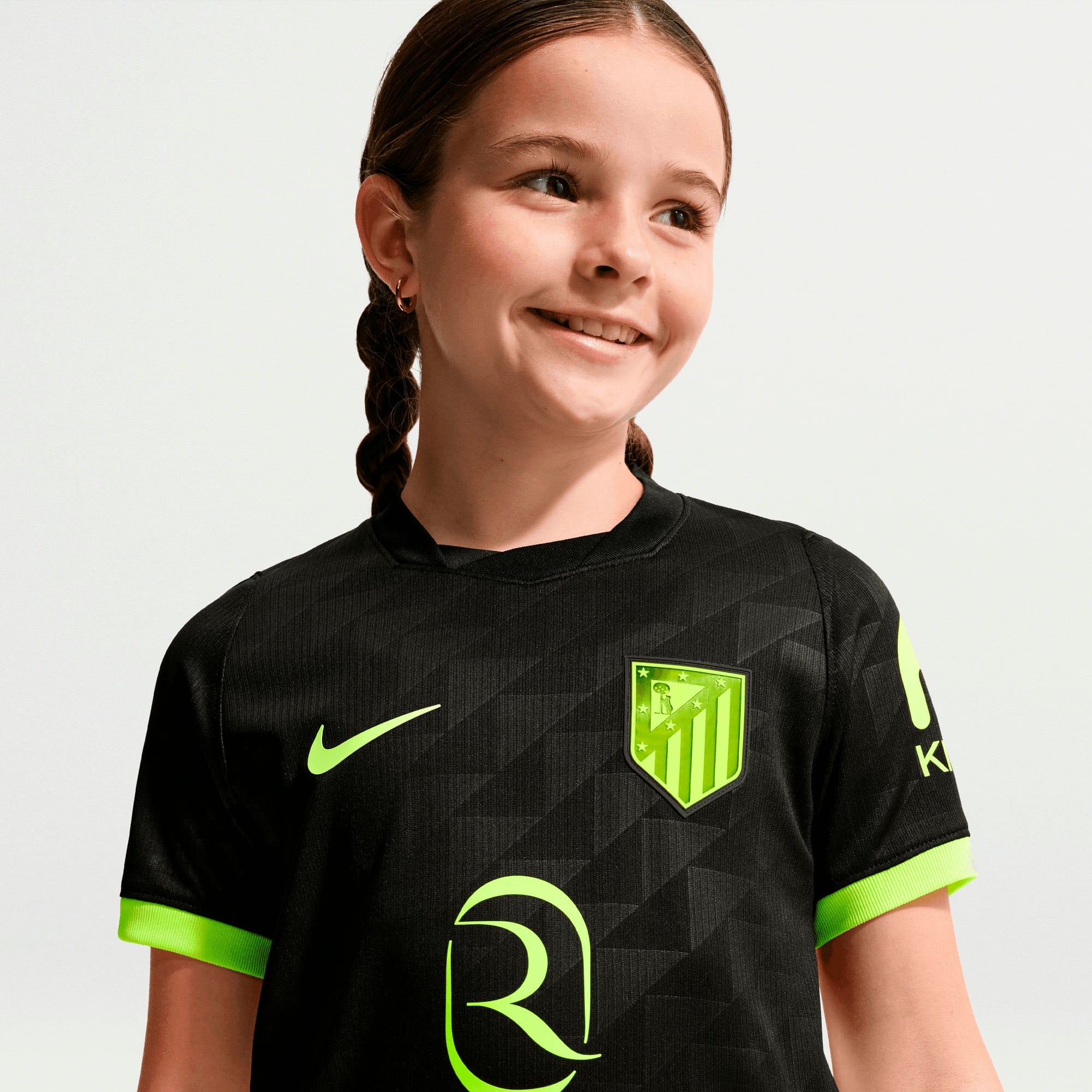 Maillot réplique Nike noir pour enfant de l'Atlético Madrid, saison extérieure 2026/27