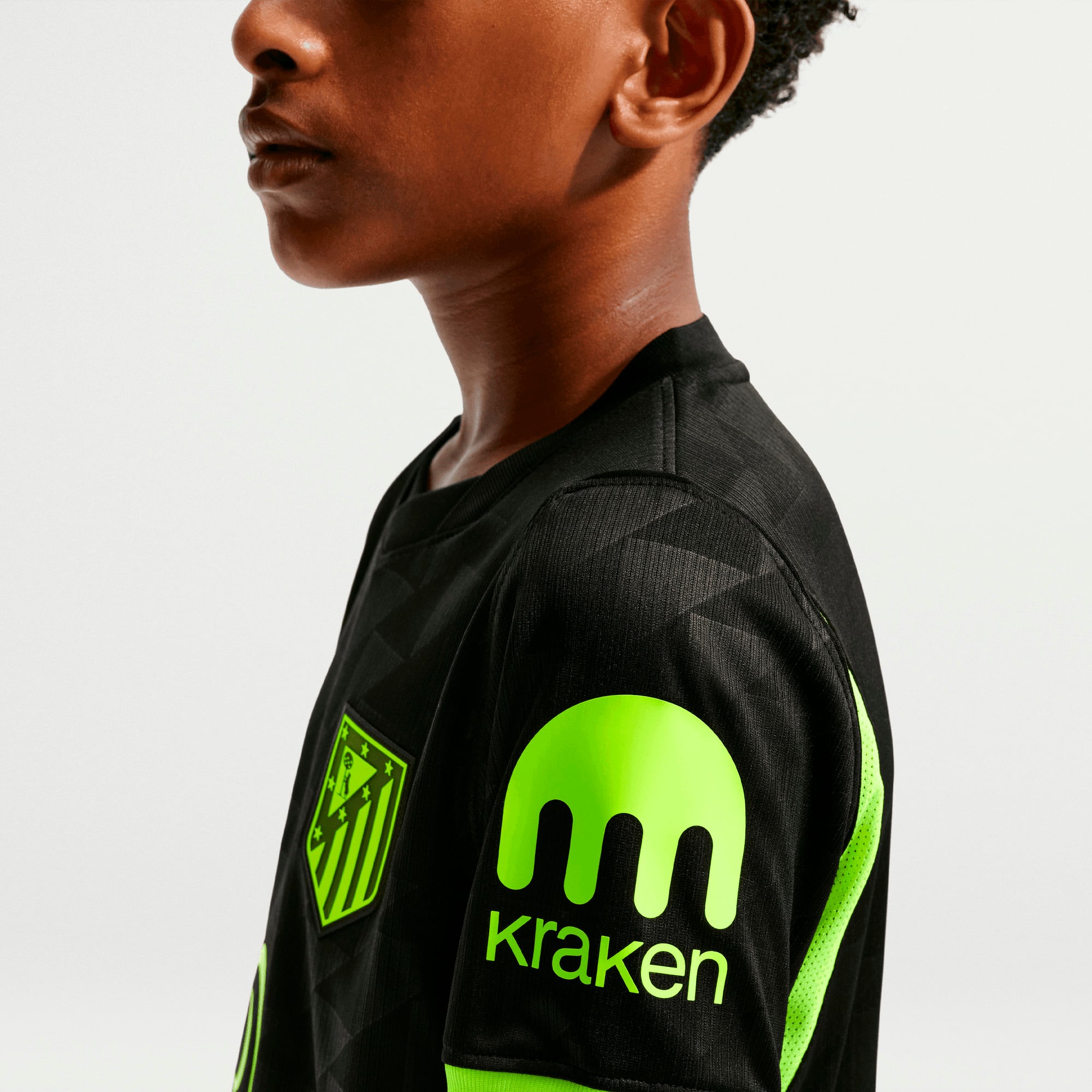 Maillot réplique Nike noir pour enfant de l'Atlético Madrid, saison extérieure 2026/27