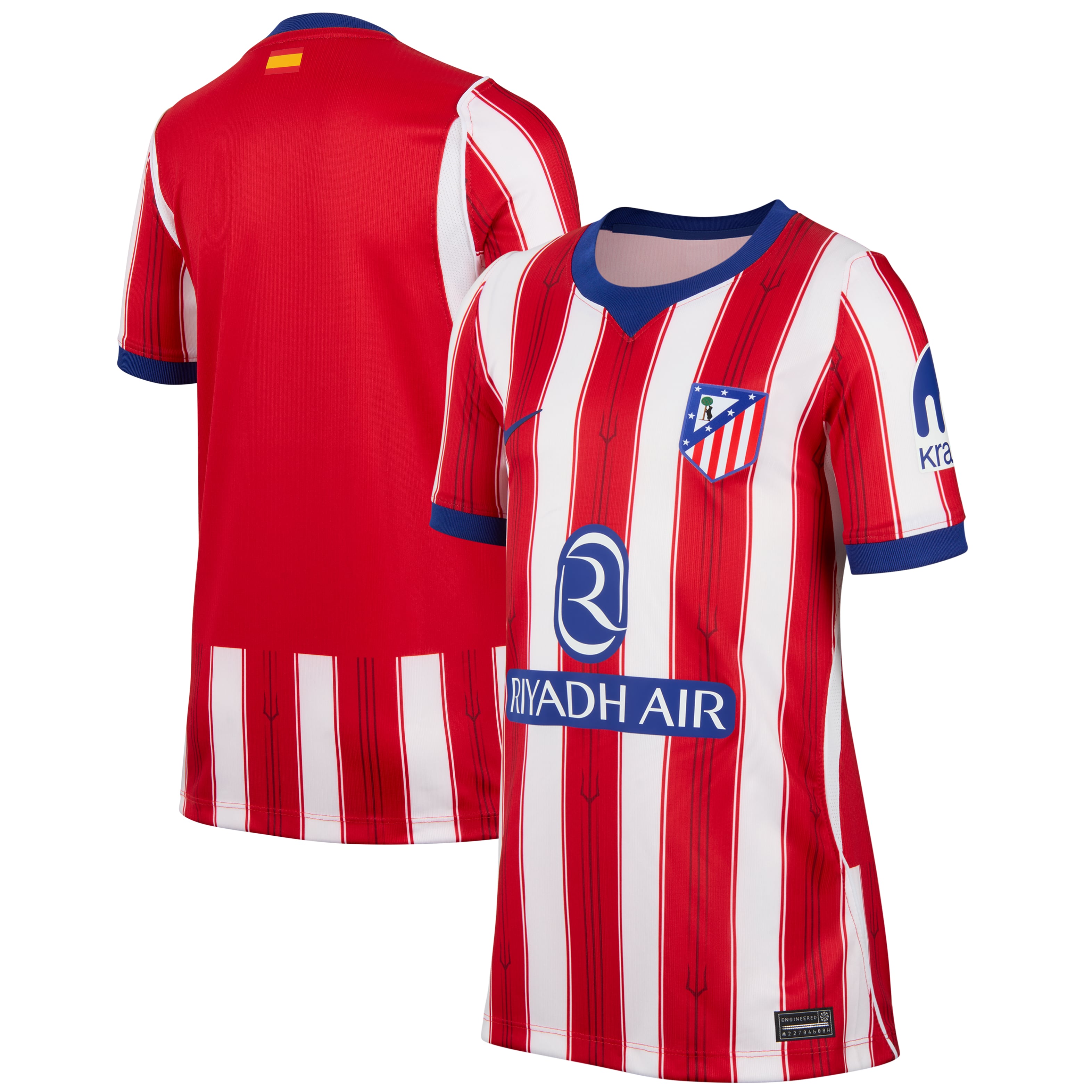 Maillot réplique domicile Nike rouge et blanc de l'Atlético Madrid 2026/27 pour jeunes