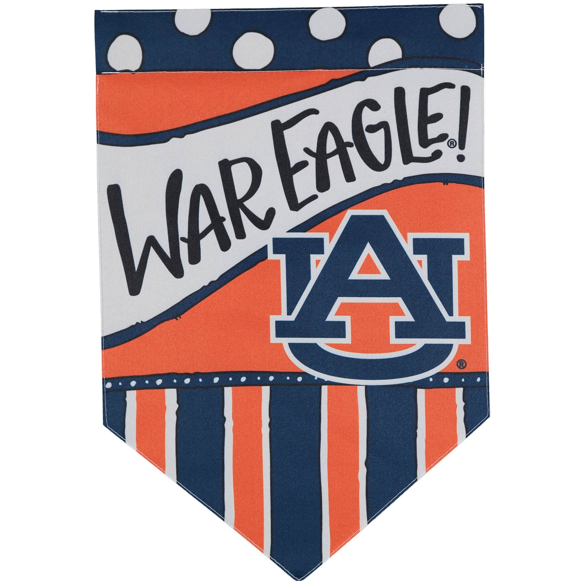 Drapeau double face Auburn Tigers 12'' x 18'' à pois et rayures