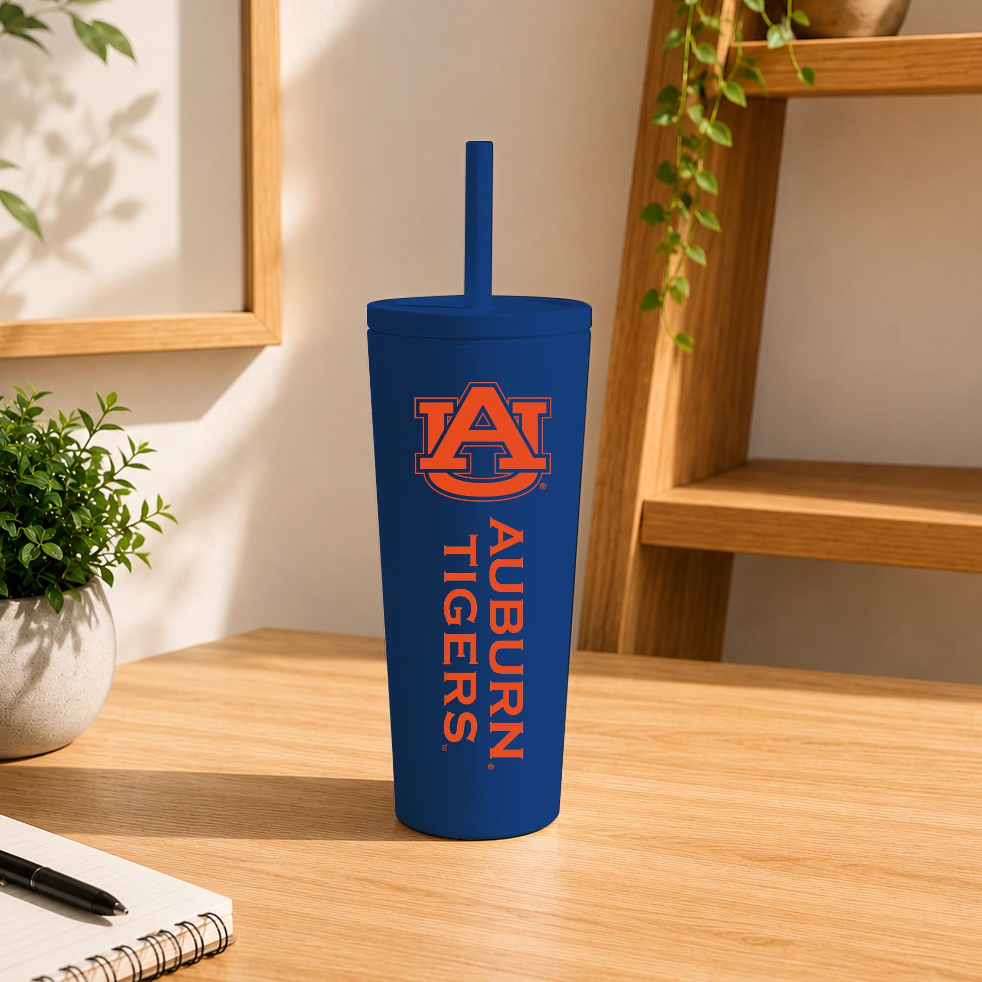 Auburn Tigers 24oz. No Spill Straw Tumbler