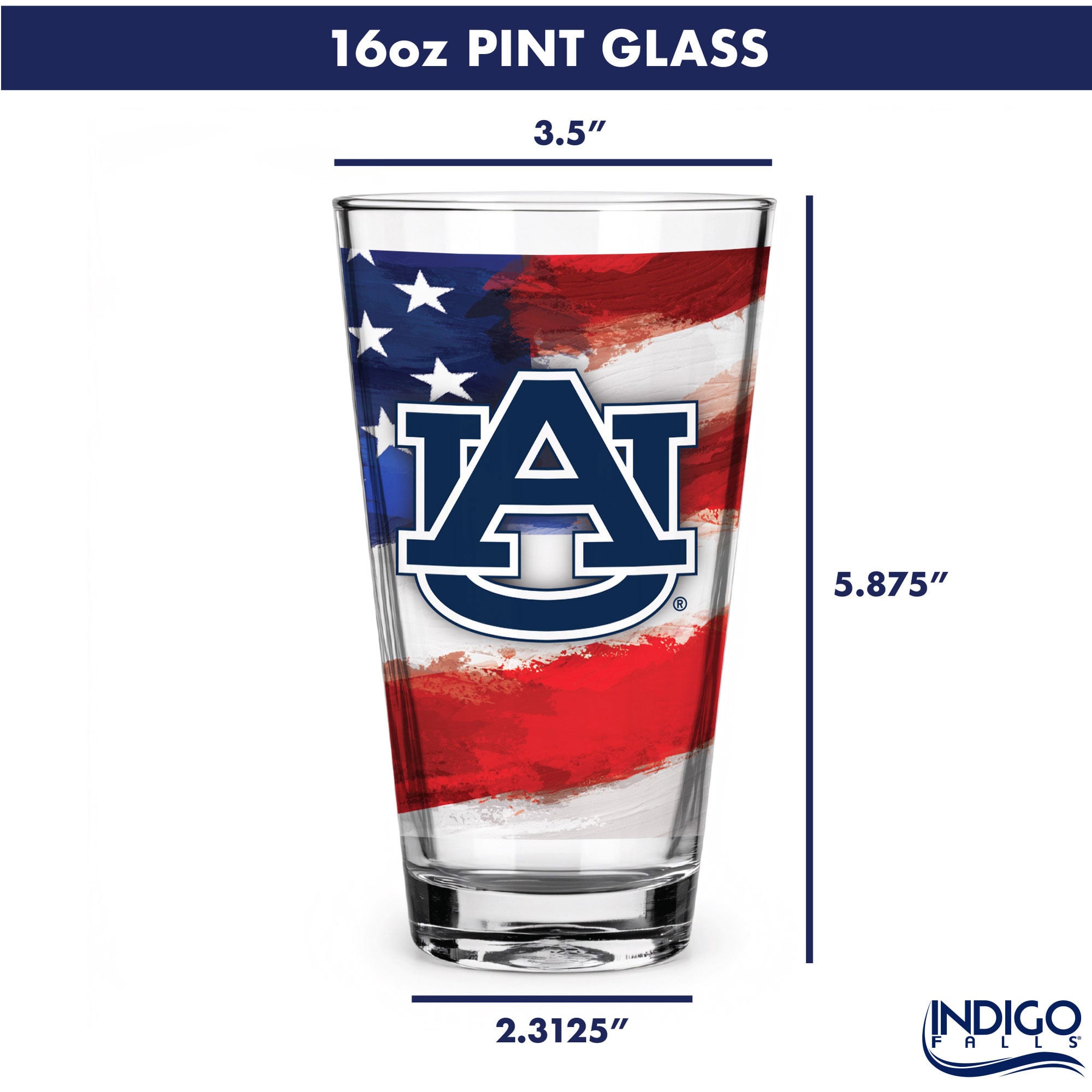 Auburn Tigers Two-Pack 16oz. Americana Pint Glass Set