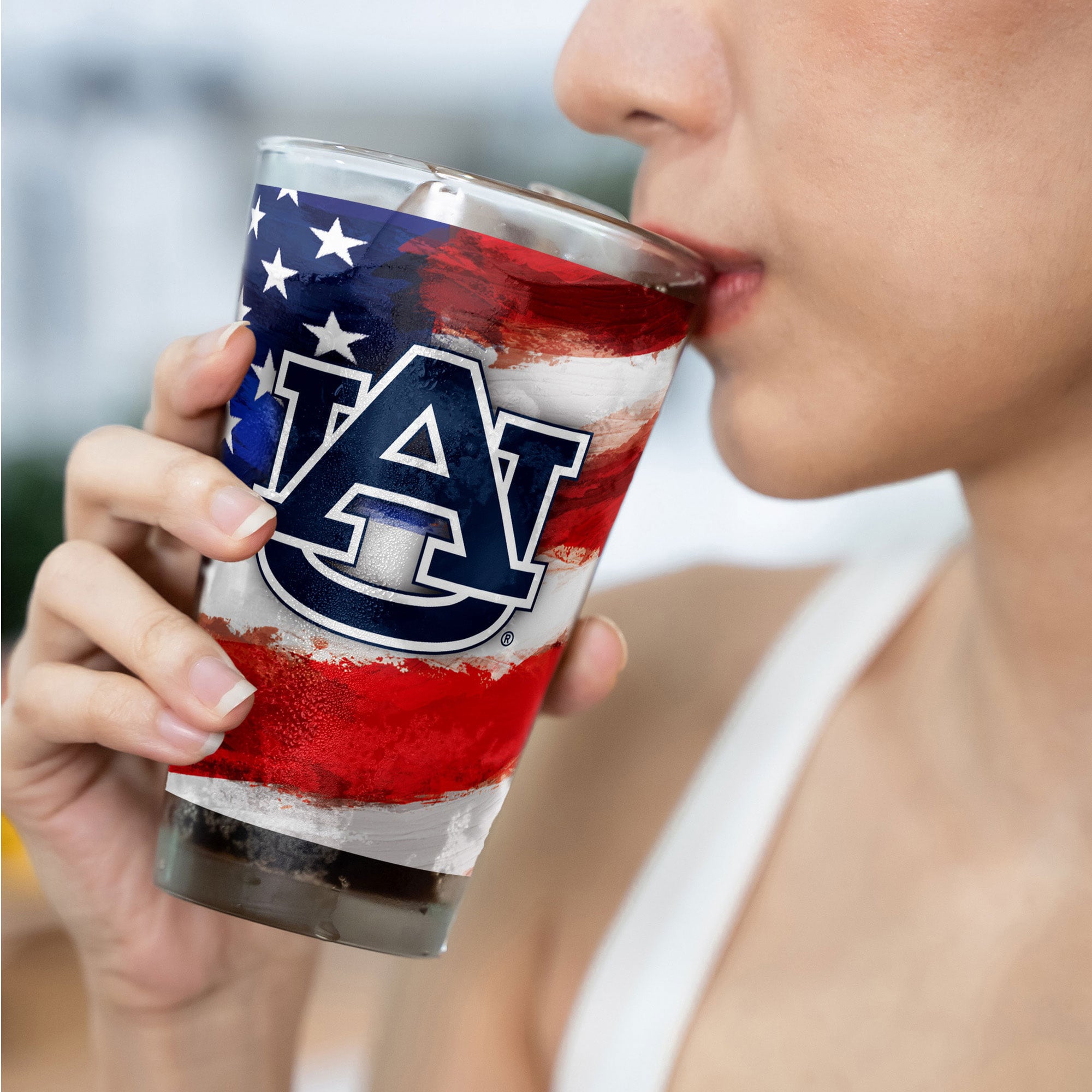 Auburn Tigers Two-Pack 16oz. Americana Pint Glass Set