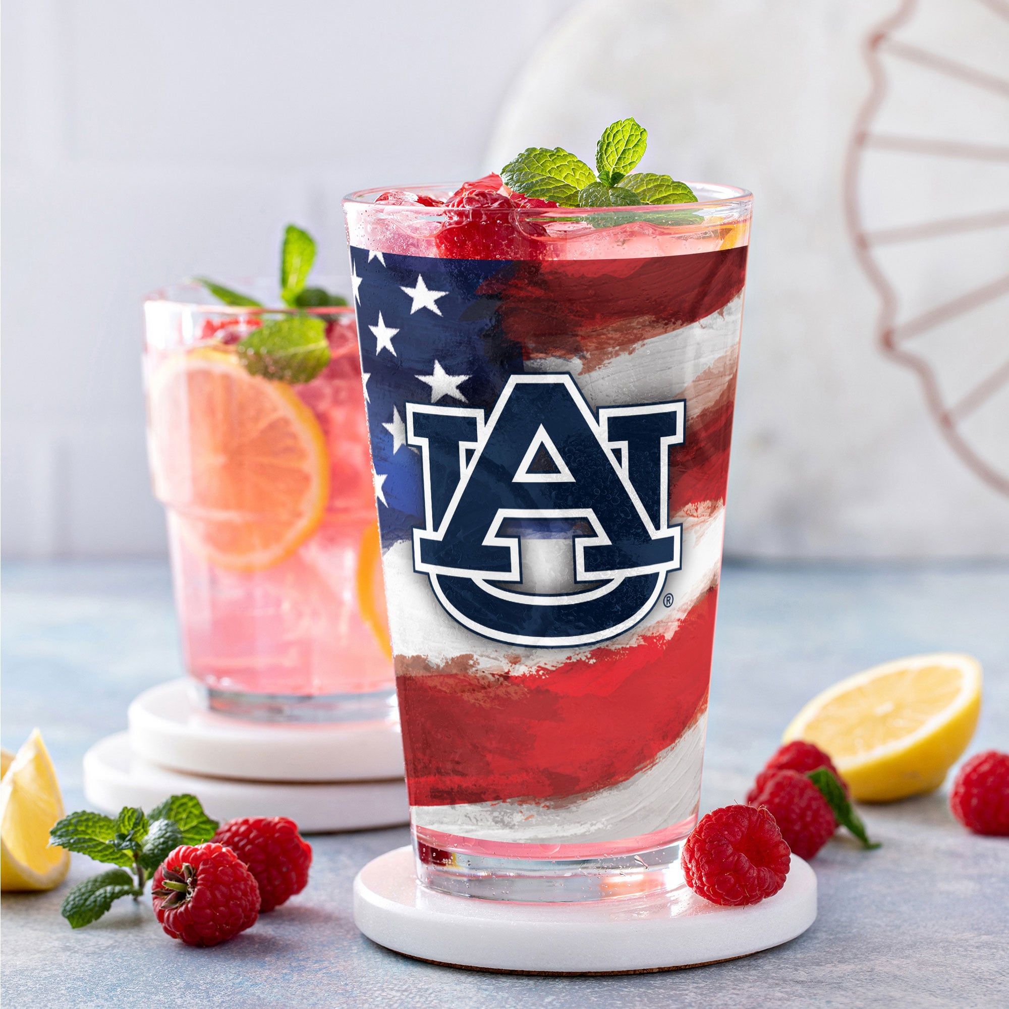 Auburn Tigers Two-Pack 16oz. Americana Pint Glass Set