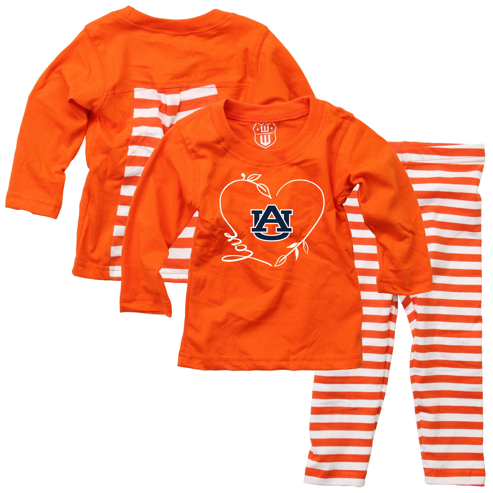 Ensemble haut à manches longues et pantalon Wes & Willy Orange Auburn Tigers pour bébé fille