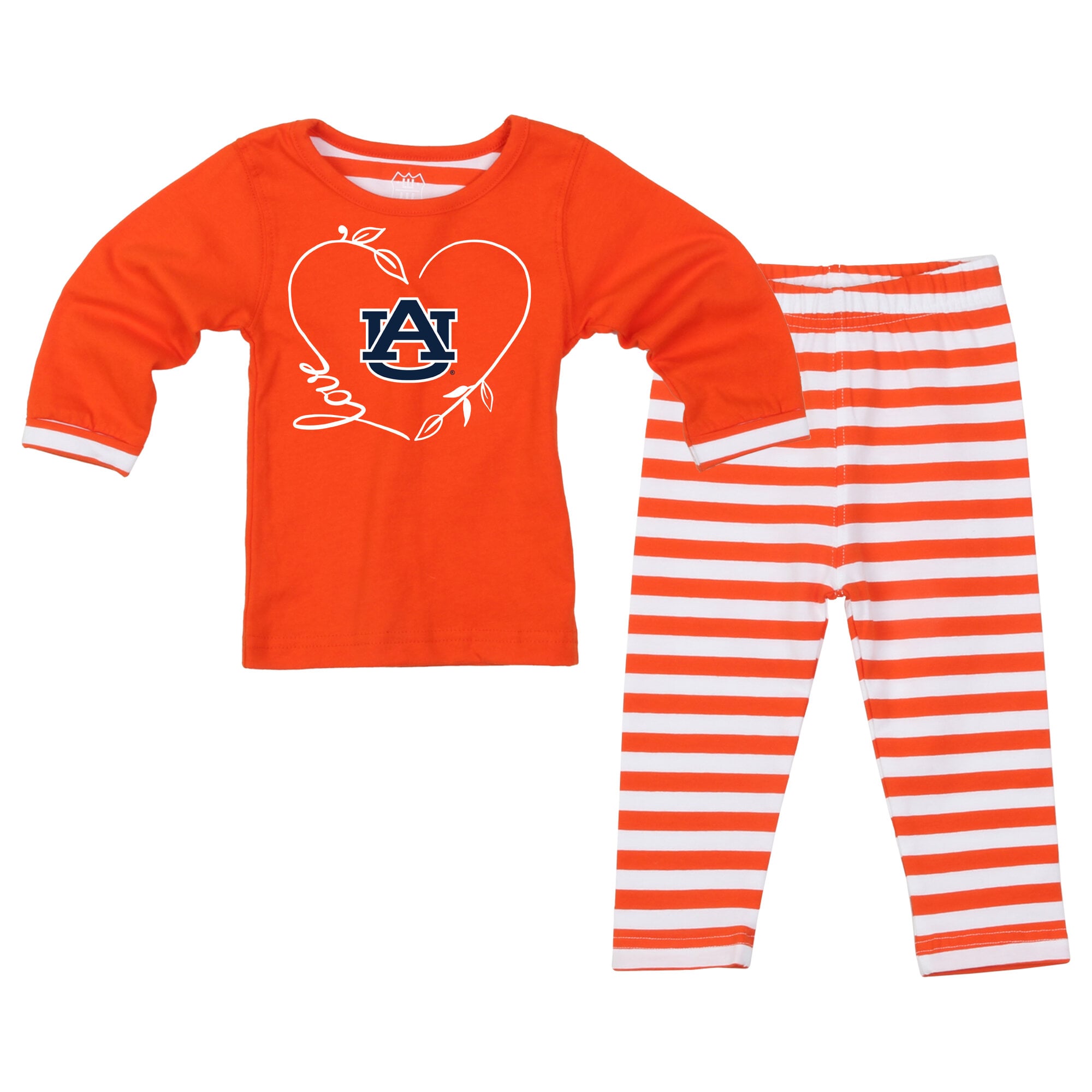 Ensemble 2 pièces pour petites filles Wes & Willy Orange Auburn Tigers : haut à manches longues et pantalon