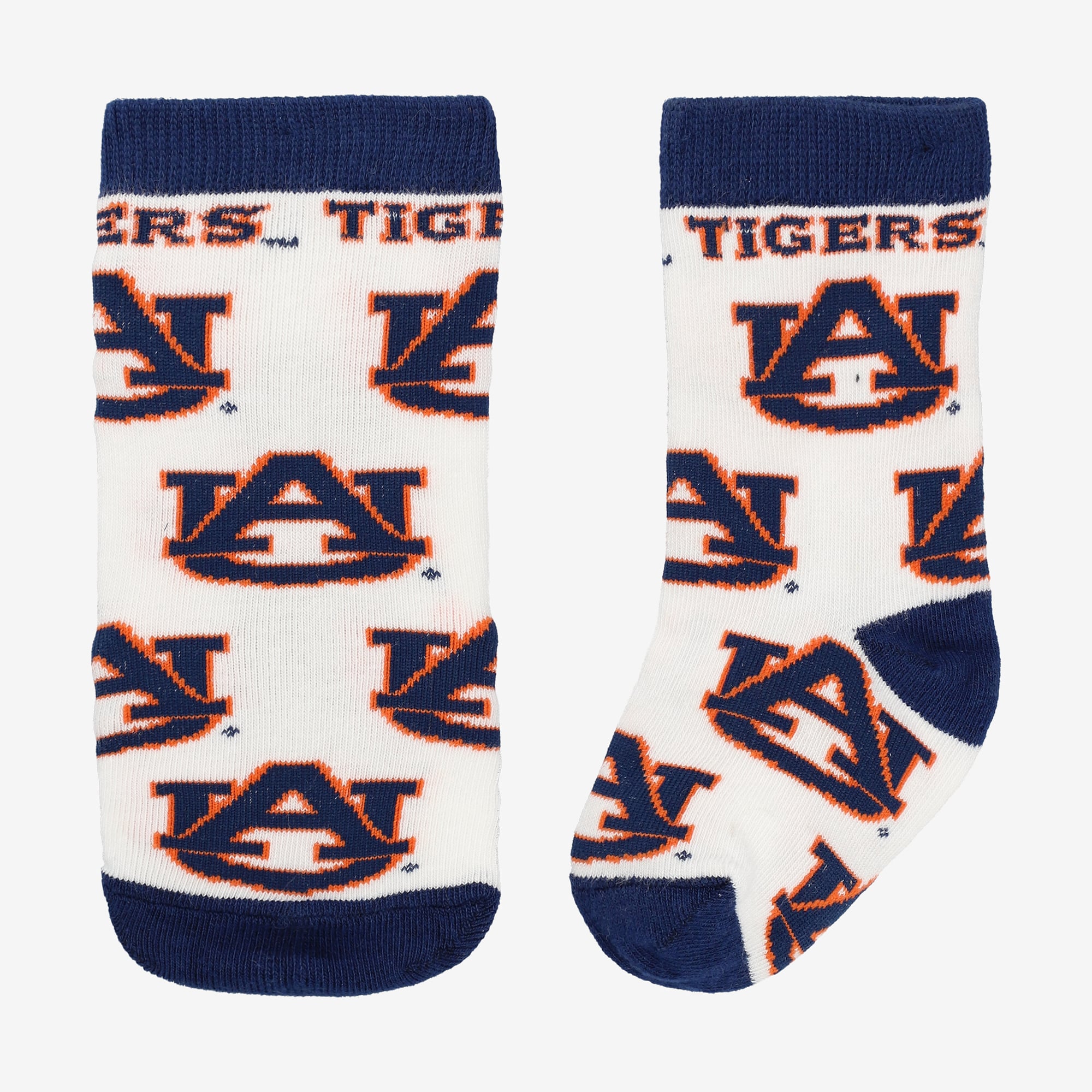 Chaussettes pour bébé à imprimé intégral Auburn Tigers blanches