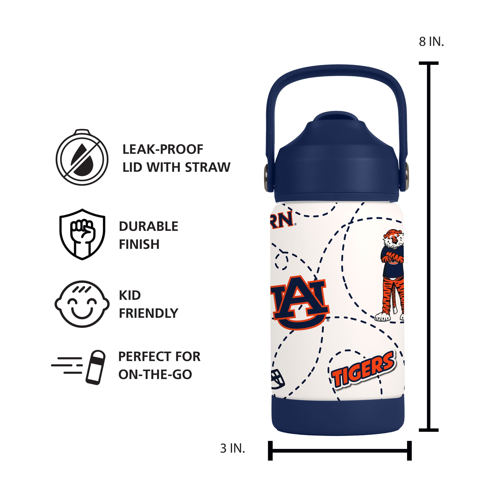 Bouteille mascotte Logo Brands Auburn Tigers 355 ml