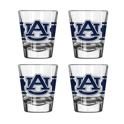 Auburn Tigers Logo Brands Four-Piece Stripe Shot Glass Set