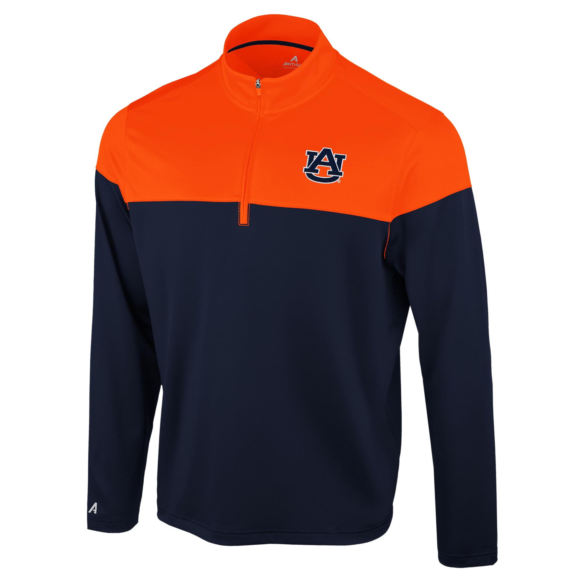 Pull à quart de zip color block Antigua Navy Auburn Tigers Hinder pour hommes