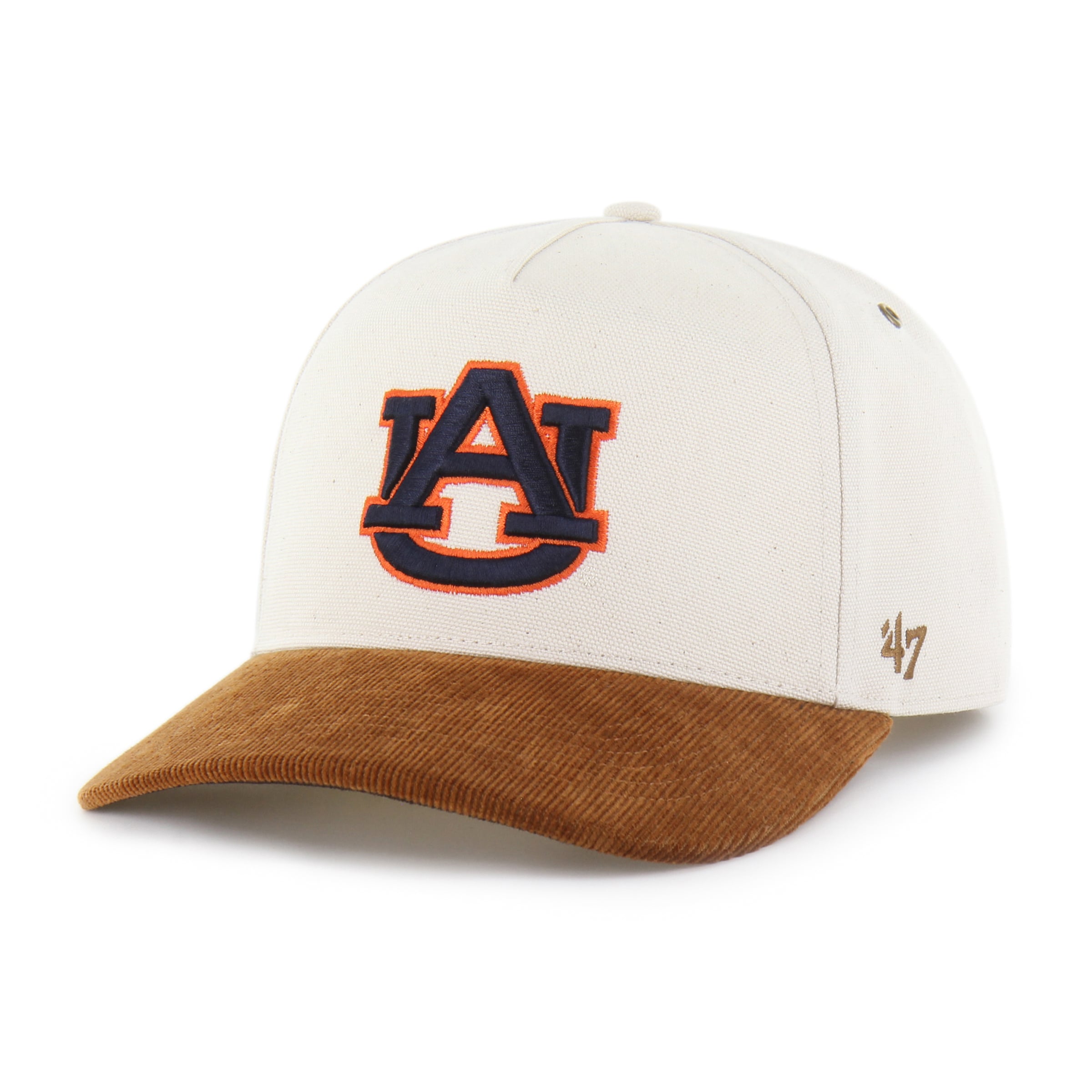 Men's Carhartt x '47 Natural/Brown Auburn Tigers Undyed Relaxed Hitch Adjustable Hat