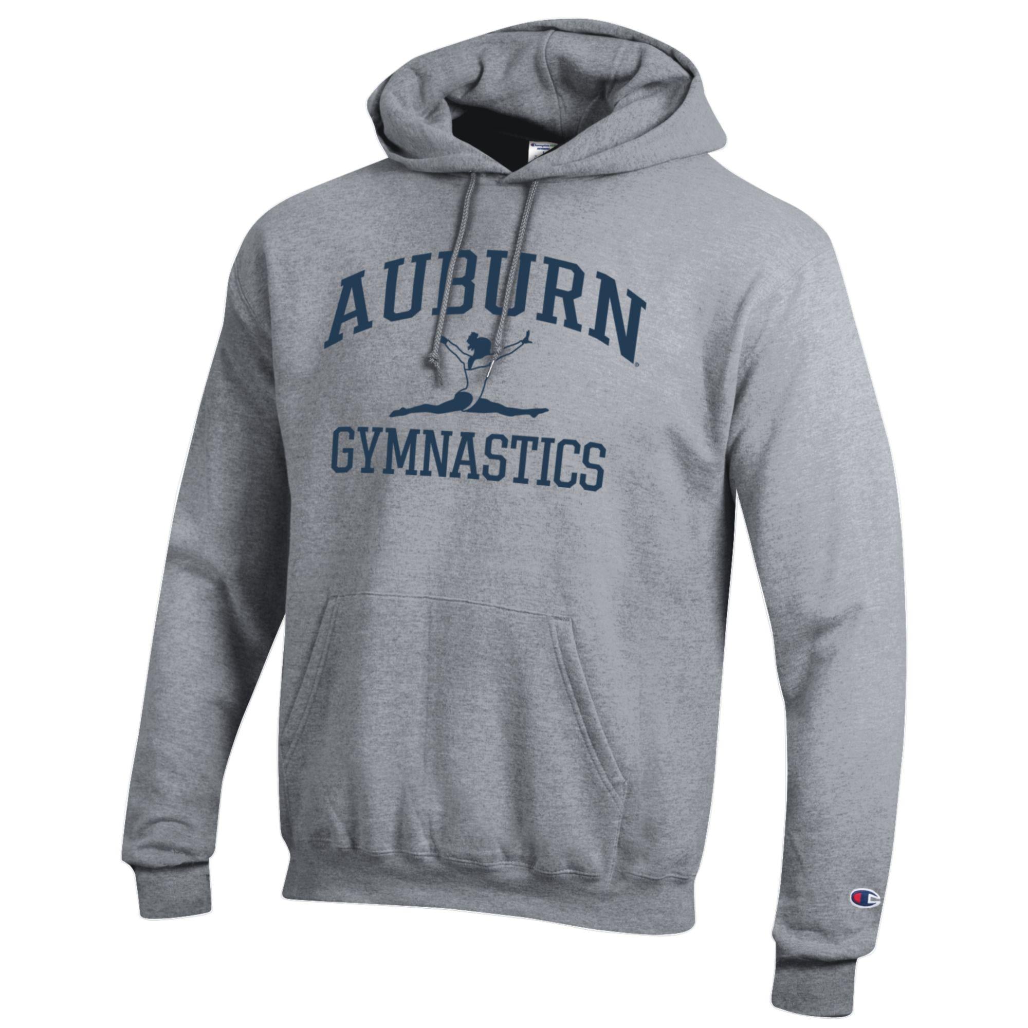 Men's Champion  Gray Auburn Tigers Gymnastics Icon Powerblend Pullover Hoodie