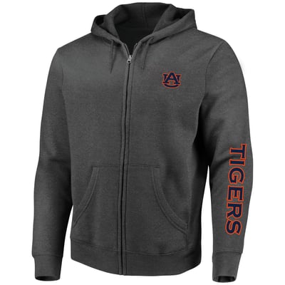 Auburn Tigers Champion Big & Tall Full-Zip Hoodie - Heather Charcoal