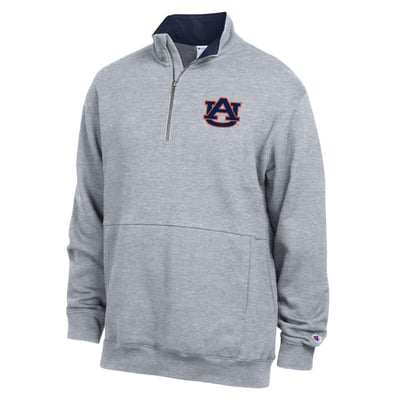  Auburn Tigers Champion Fleece Quarter-Zip Pullover - Heather Gray