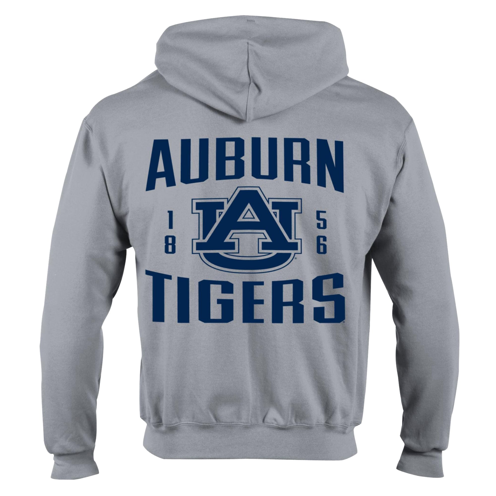 Men's Champion Heather Gray Auburn Tigers Varsity Powerblend Full-Zip Fleece Hoodie