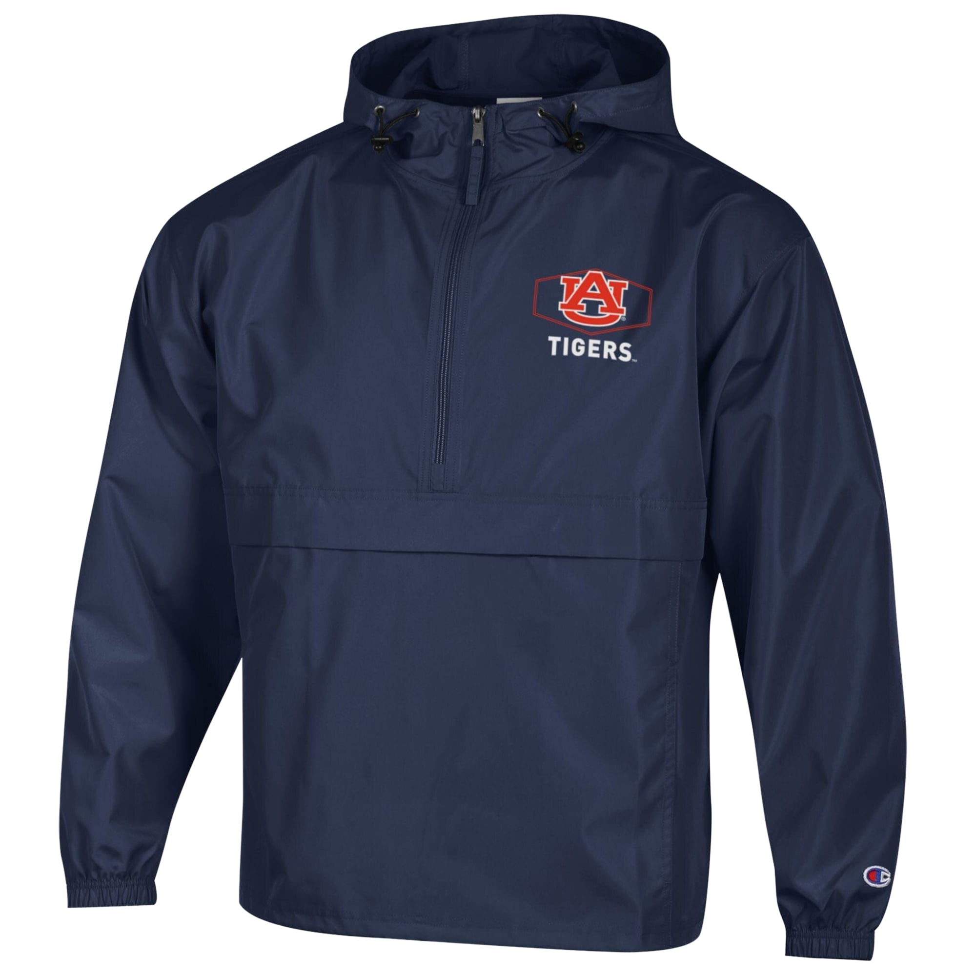 Men's Champion Navy Auburn Tigers Delay Packable Half-Zip Jacket