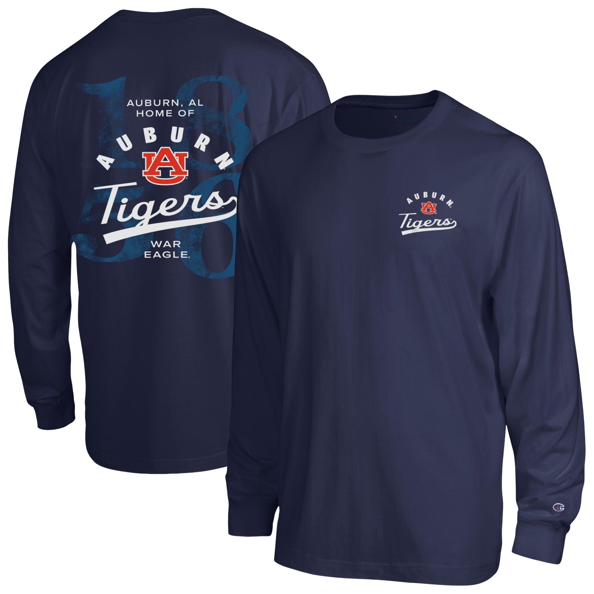T-shirt à manches longues plastifié Champion Navy Auburn Tigers All-Star pour homme