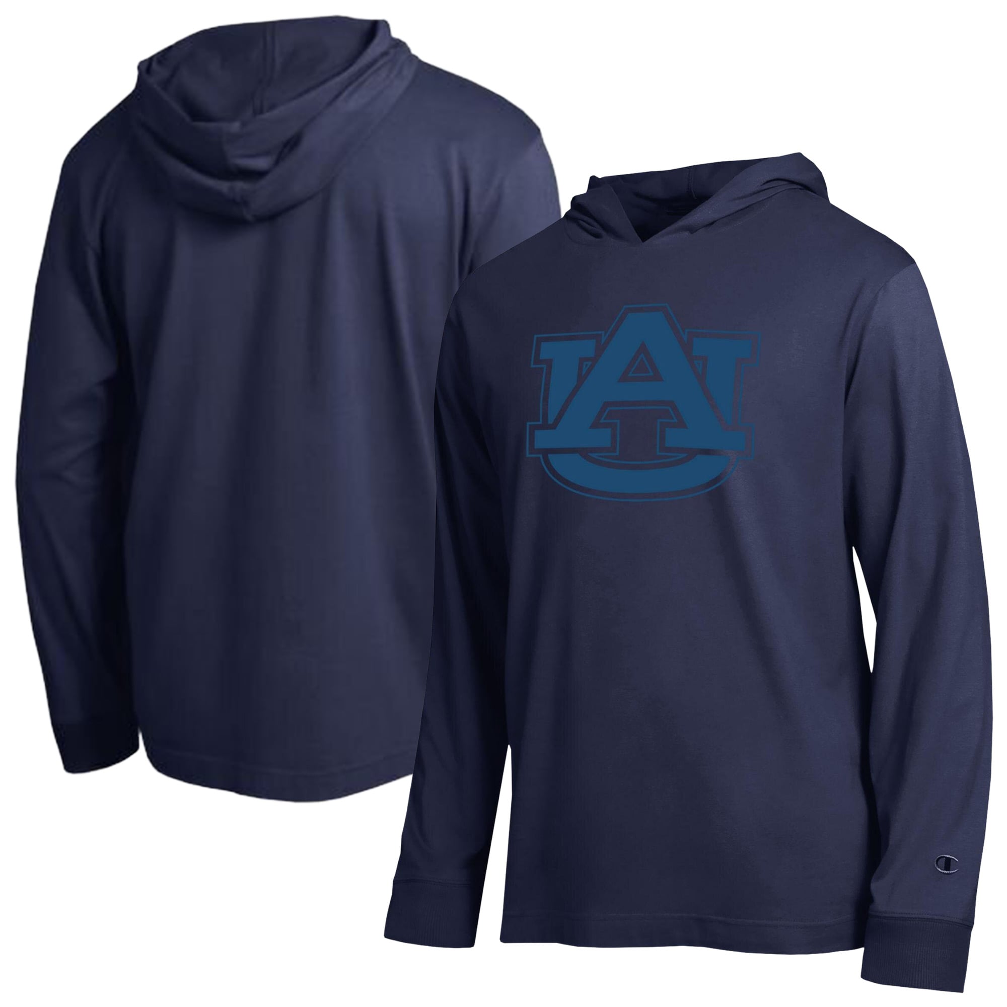 Men's Champion Navy Auburn Tigers Tonal All-Star Long Sleeve Hooded T-Shirt