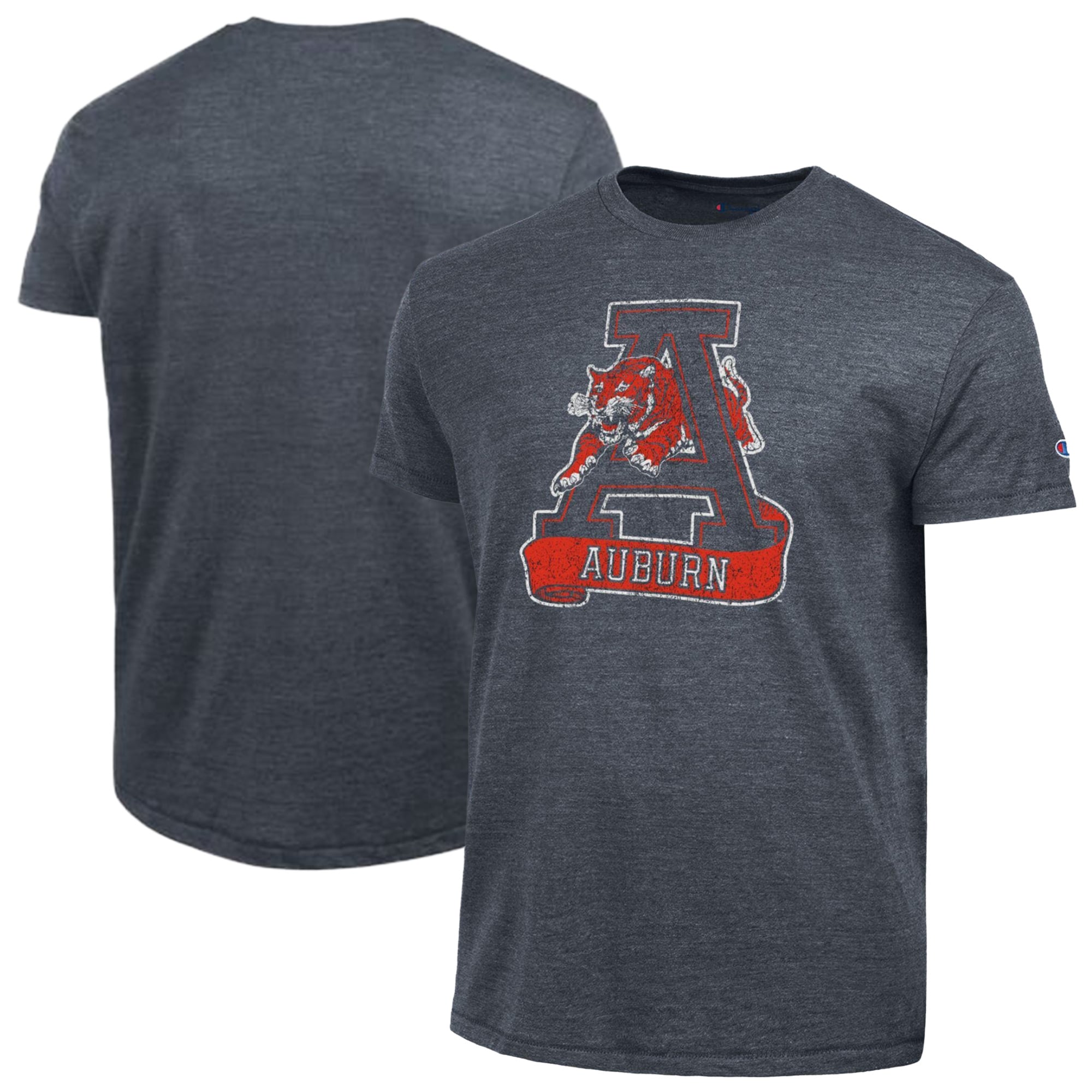 Men's Champion  Navy Auburn Tigers Vintage Triumph Tri-Blend T-Shirt