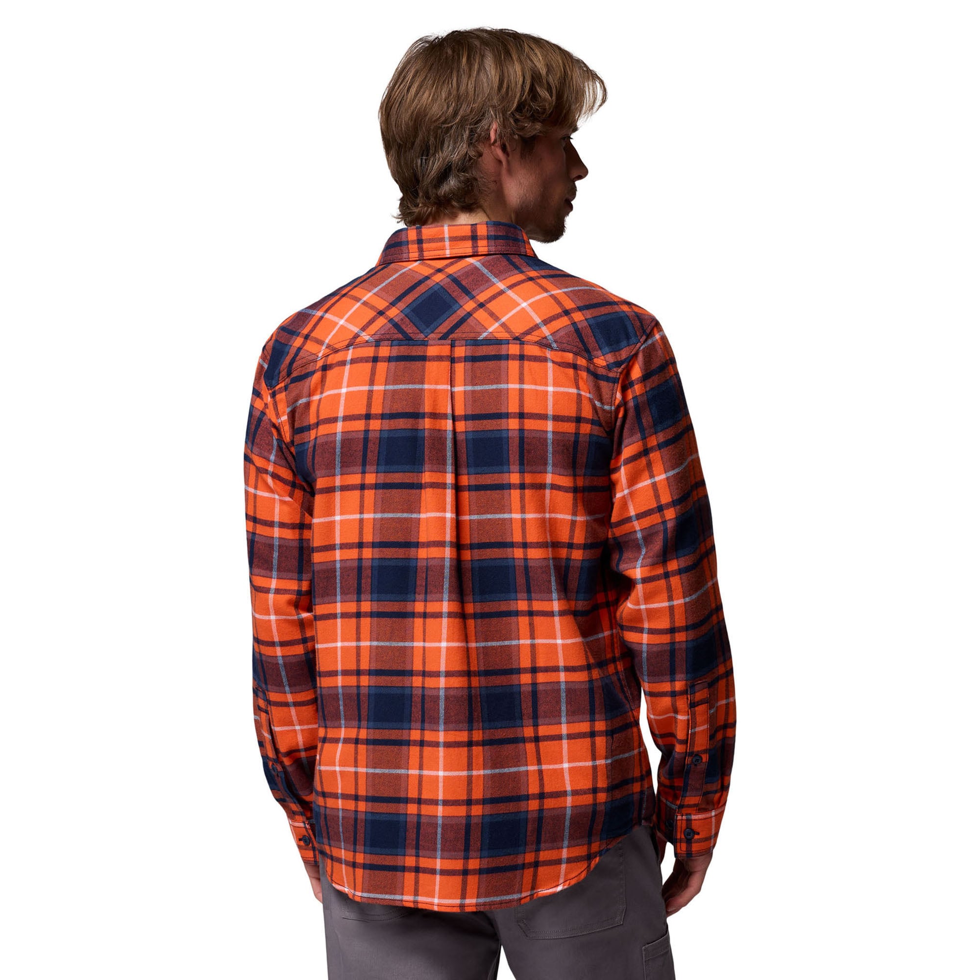 Chemise boutonnée à manches longues en flanelle Omni-Wick Orange Auburn Tigers pour homme de Columbia