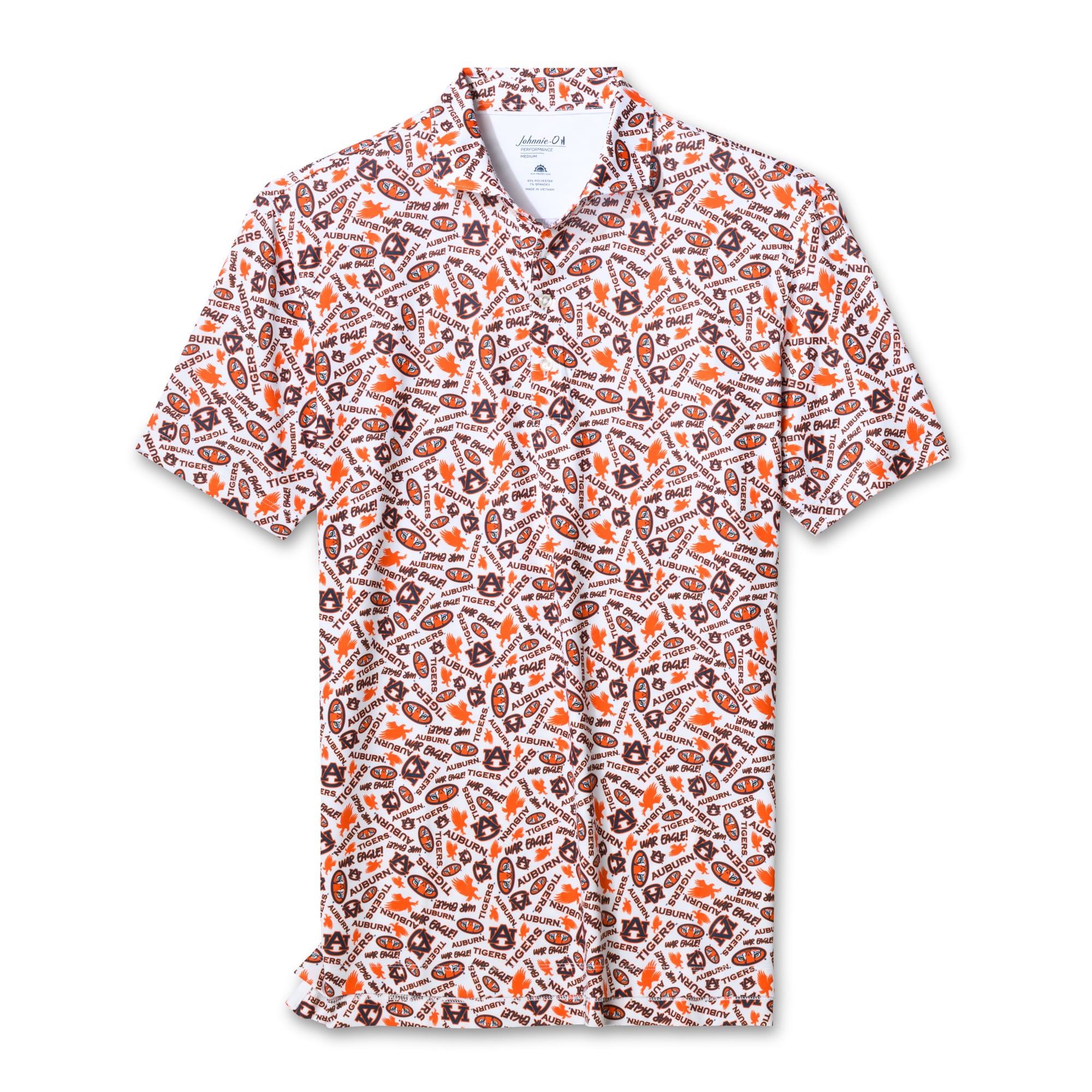Polo Galvin blanc Auburn Tigers pour homme, modèle johnnie-O