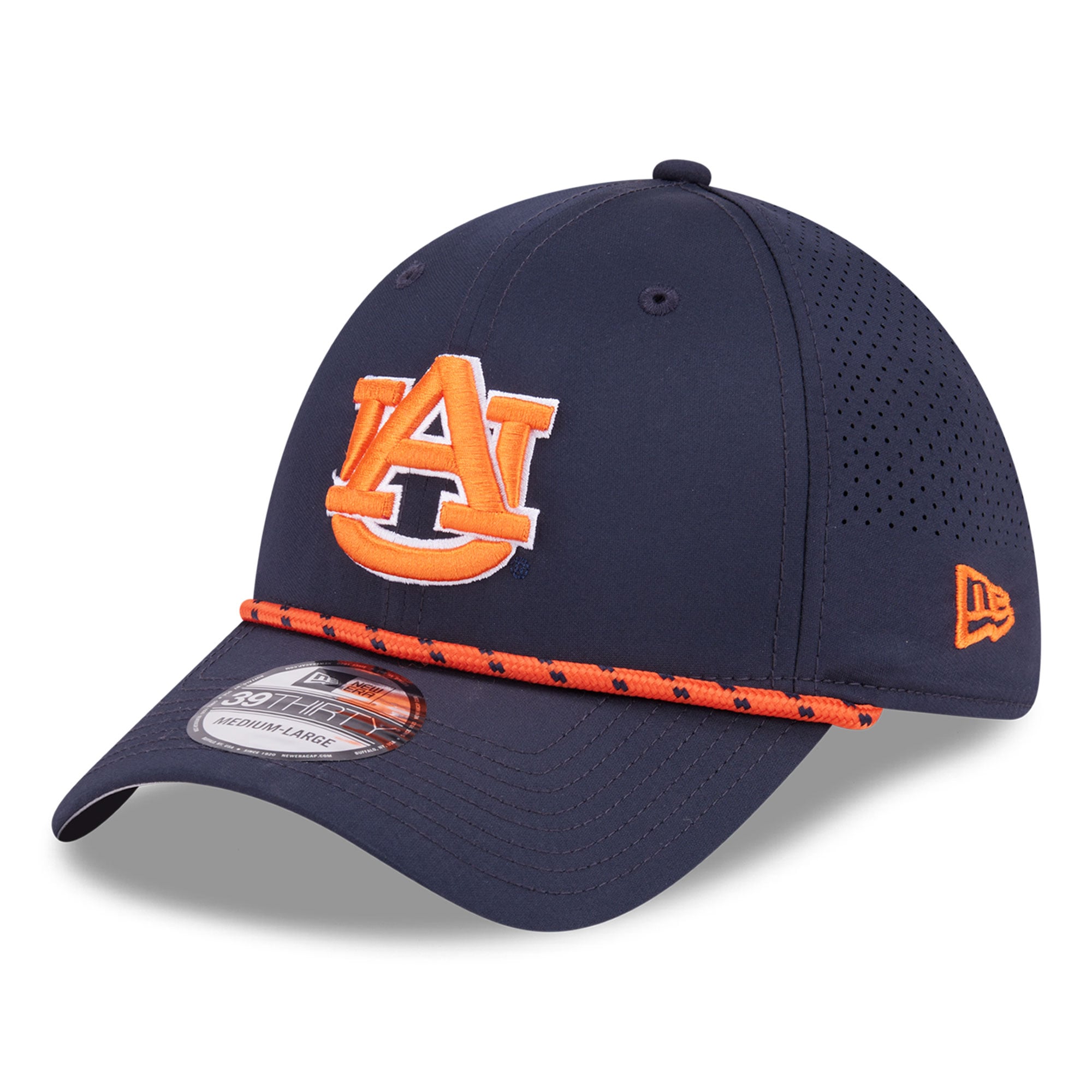 Casquette extensible New Era bleu marine Auburn Tigers Performance Rope 39THIRTY pour homme