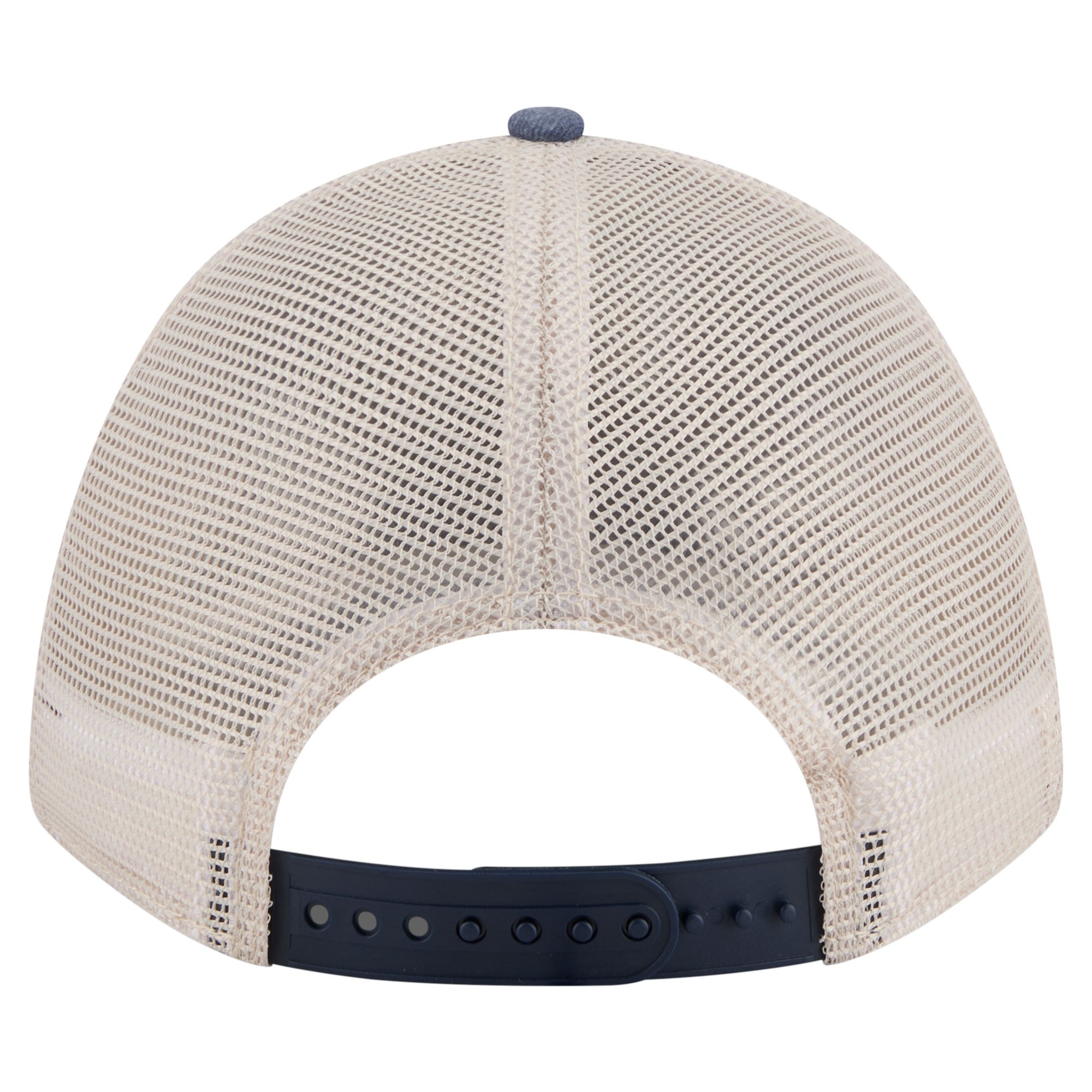 Men's New Era  Stone/Navy Auburn Tigers Frayed Patch 9FORTY M-Crown A-Frame Trucker Adjustable Hat