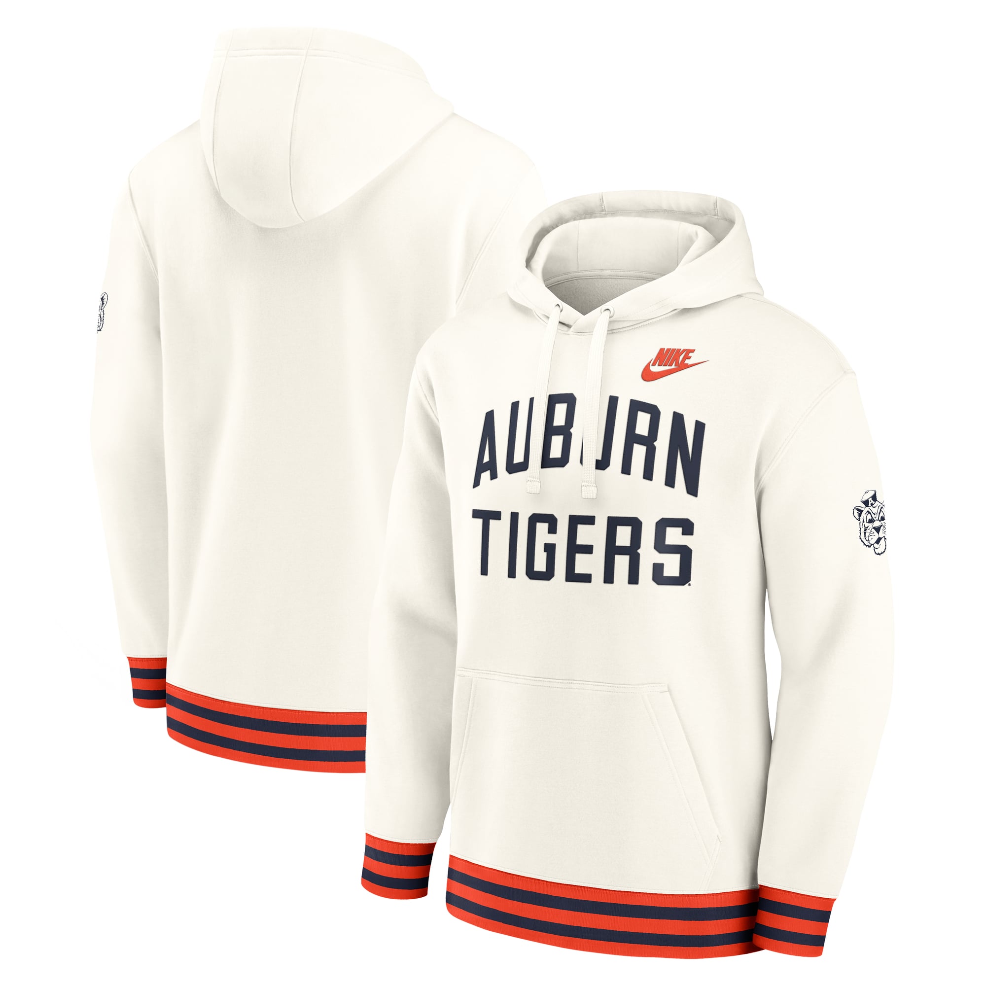 Sweat à capuche rétro Nike Auburn Tigers Legacy couleur crème pour homme