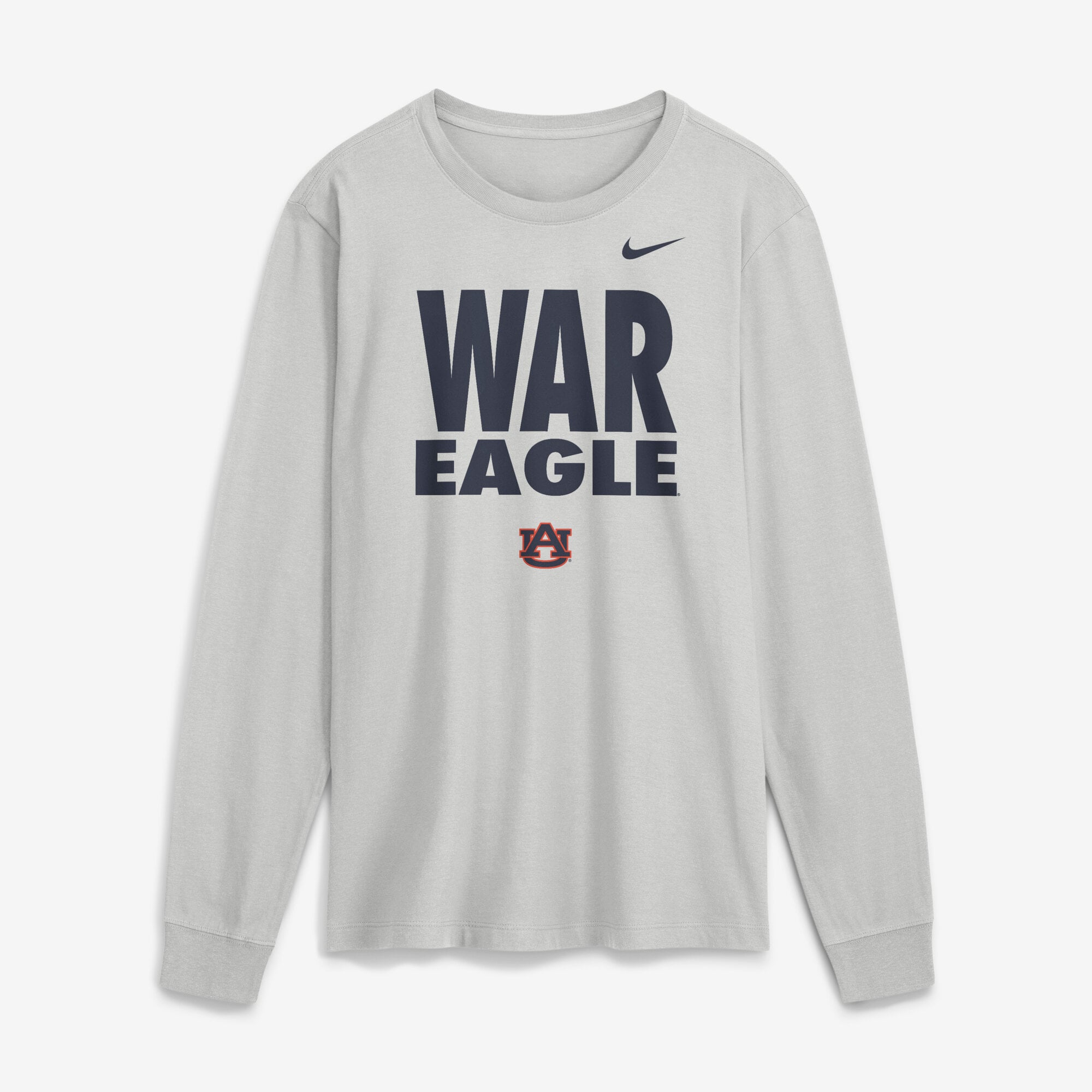 Men's Nike Gray Auburn Tigers 2026 Sideline Slogan Dri-FIT Long Sleeve T-Shirt