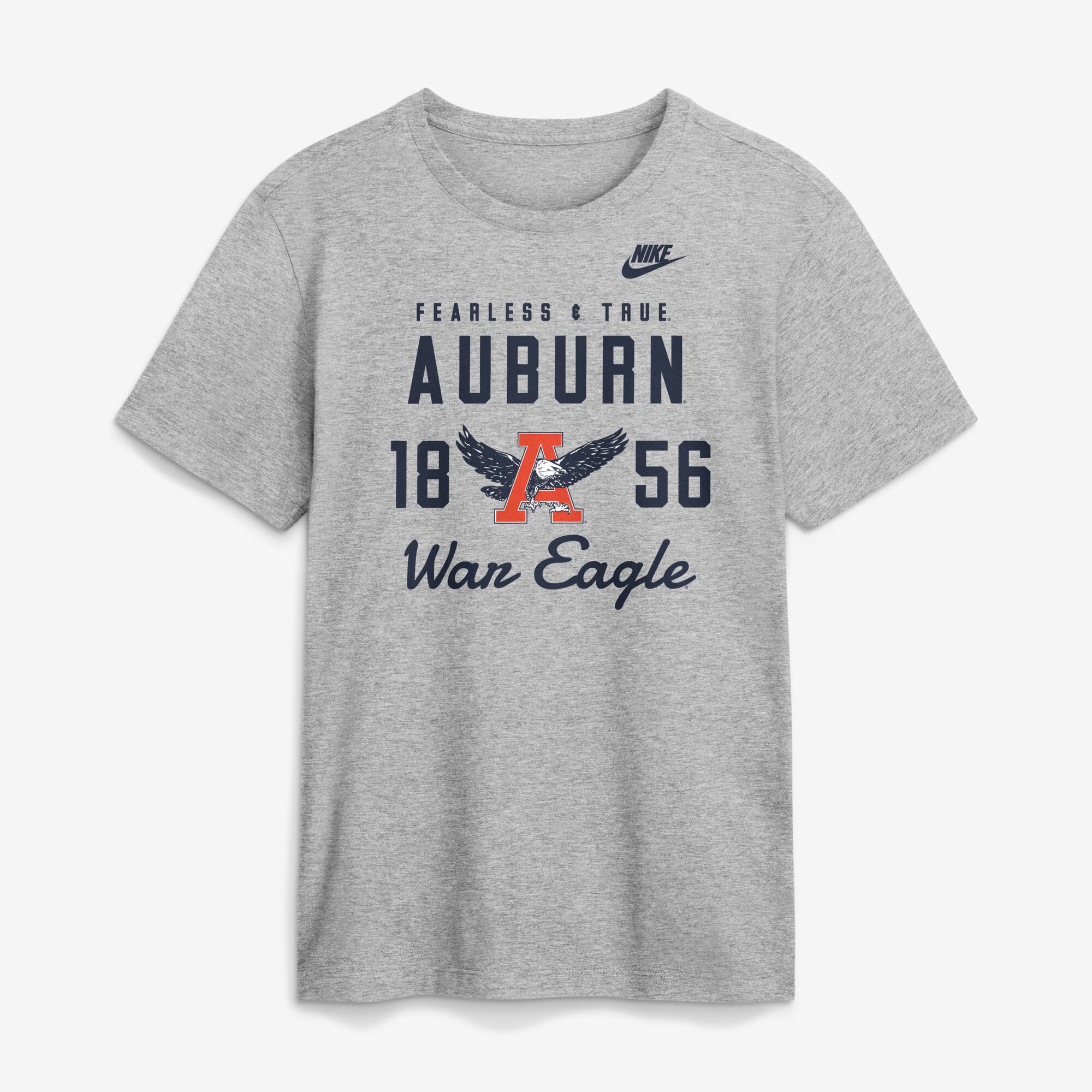 Men's Nike  Gray Auburn Tigers Legacy Stacked Established T-Shirt