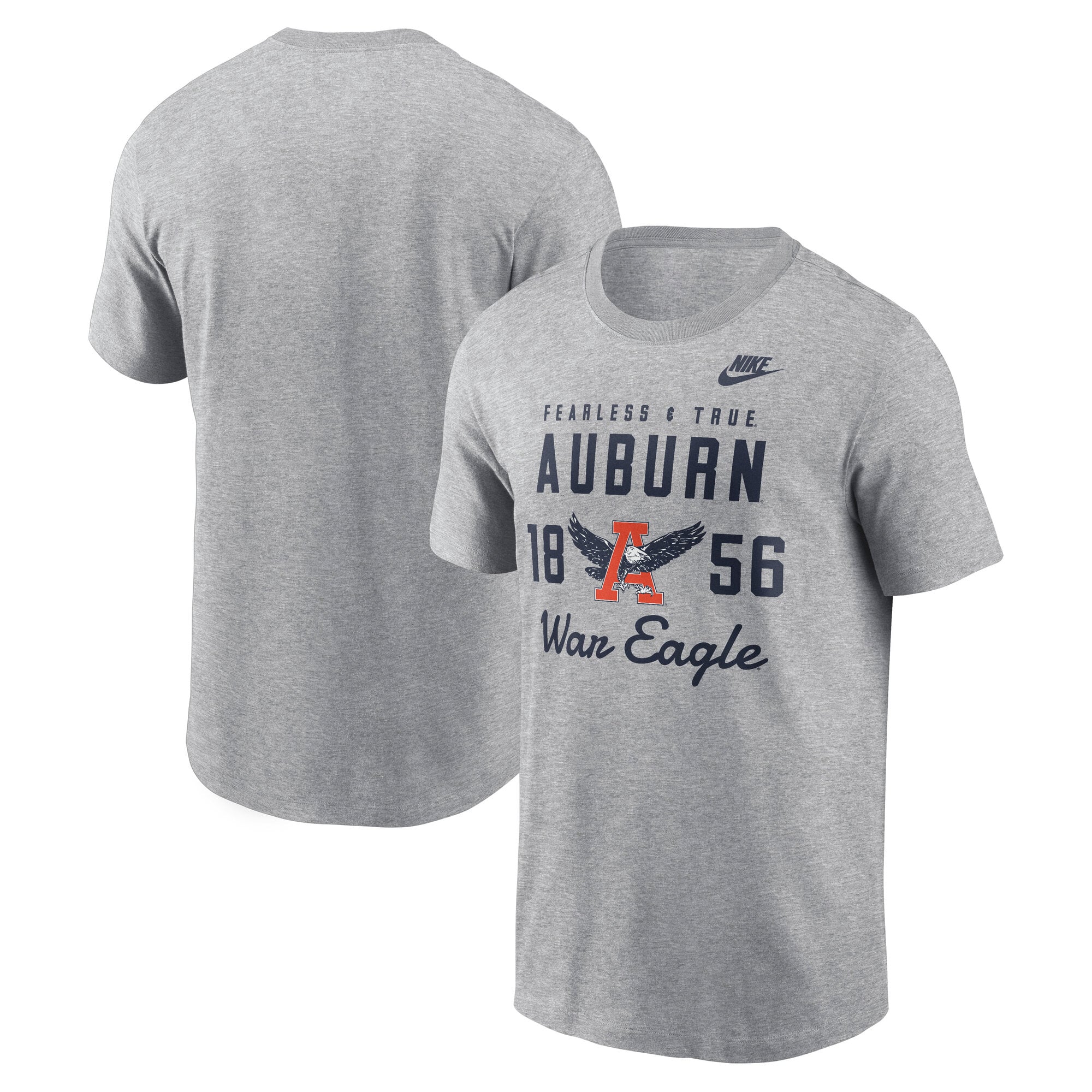 Men's Nike  Gray Auburn Tigers Legacy Stacked Established T-Shirt